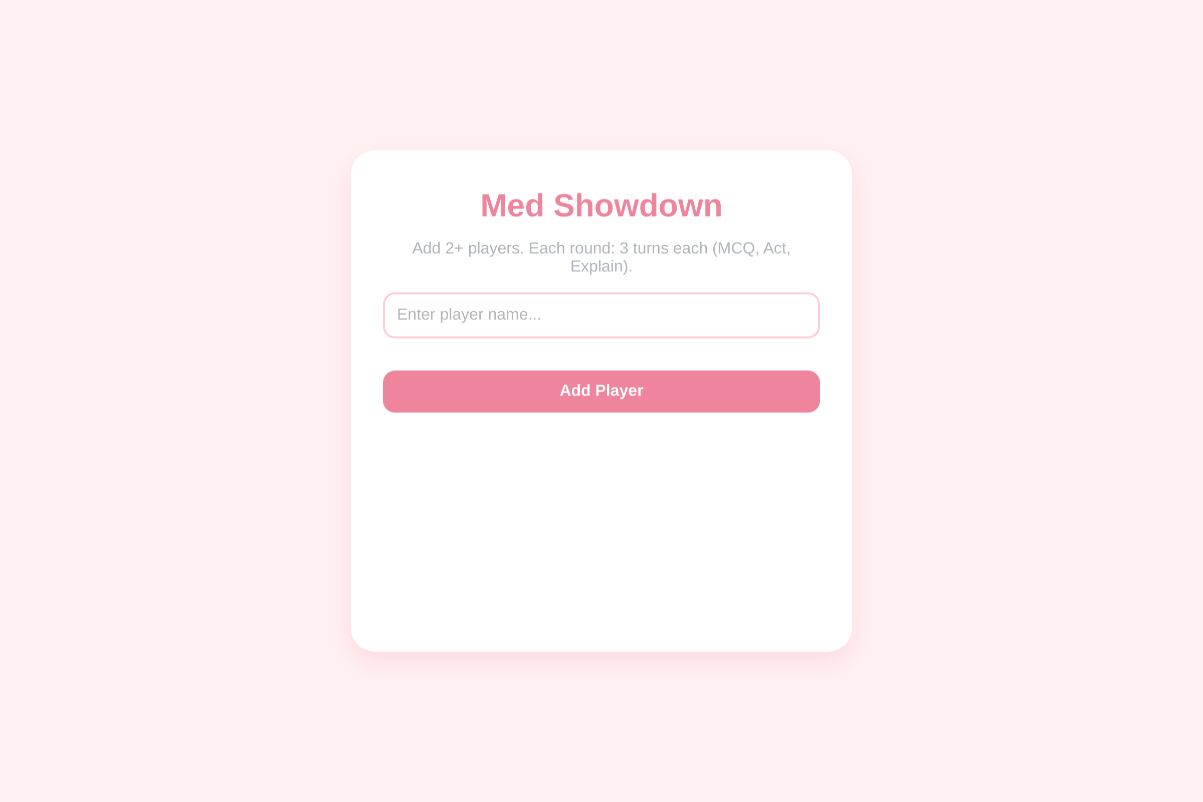Clinical Clash mini app