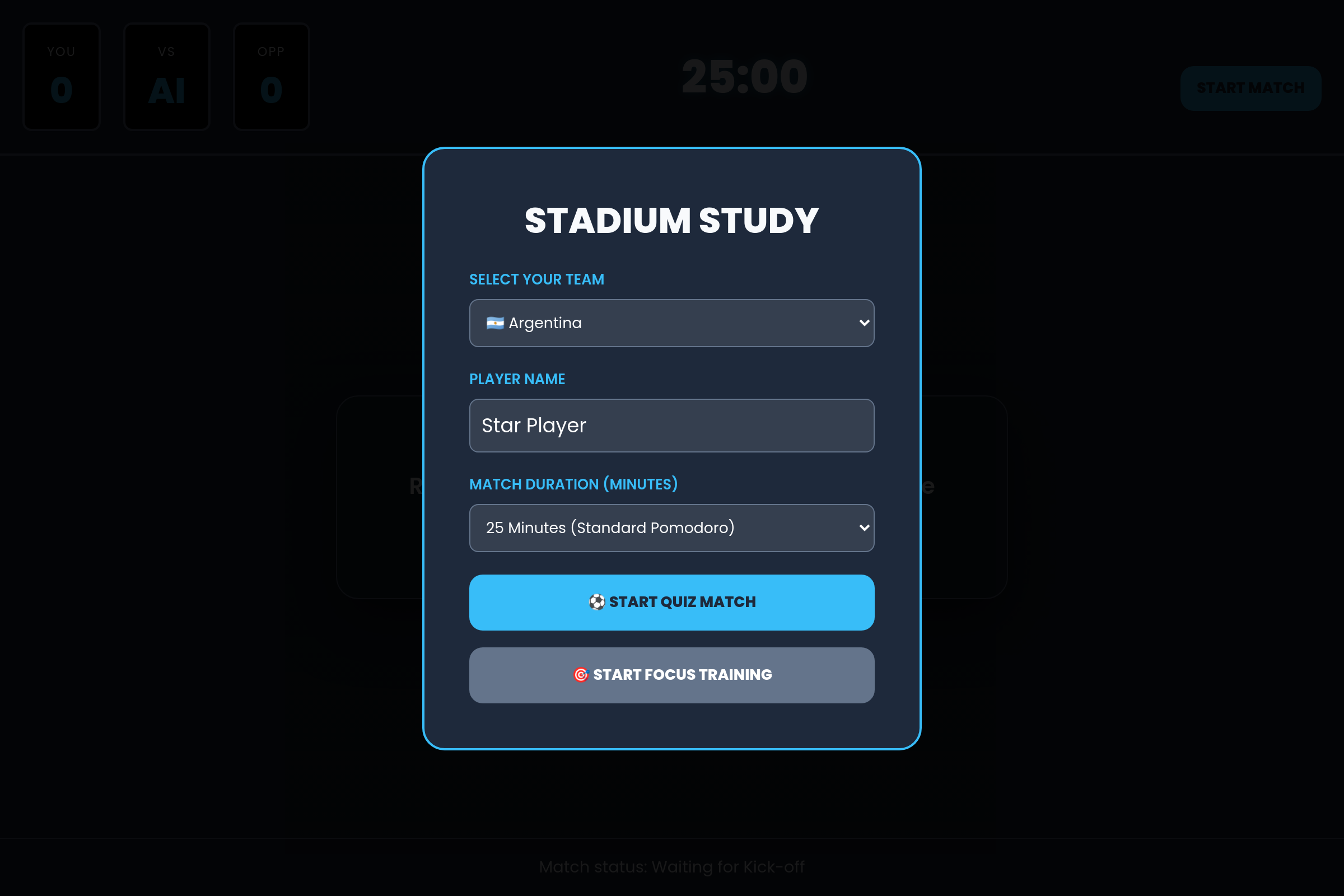 Study Stadium mini app