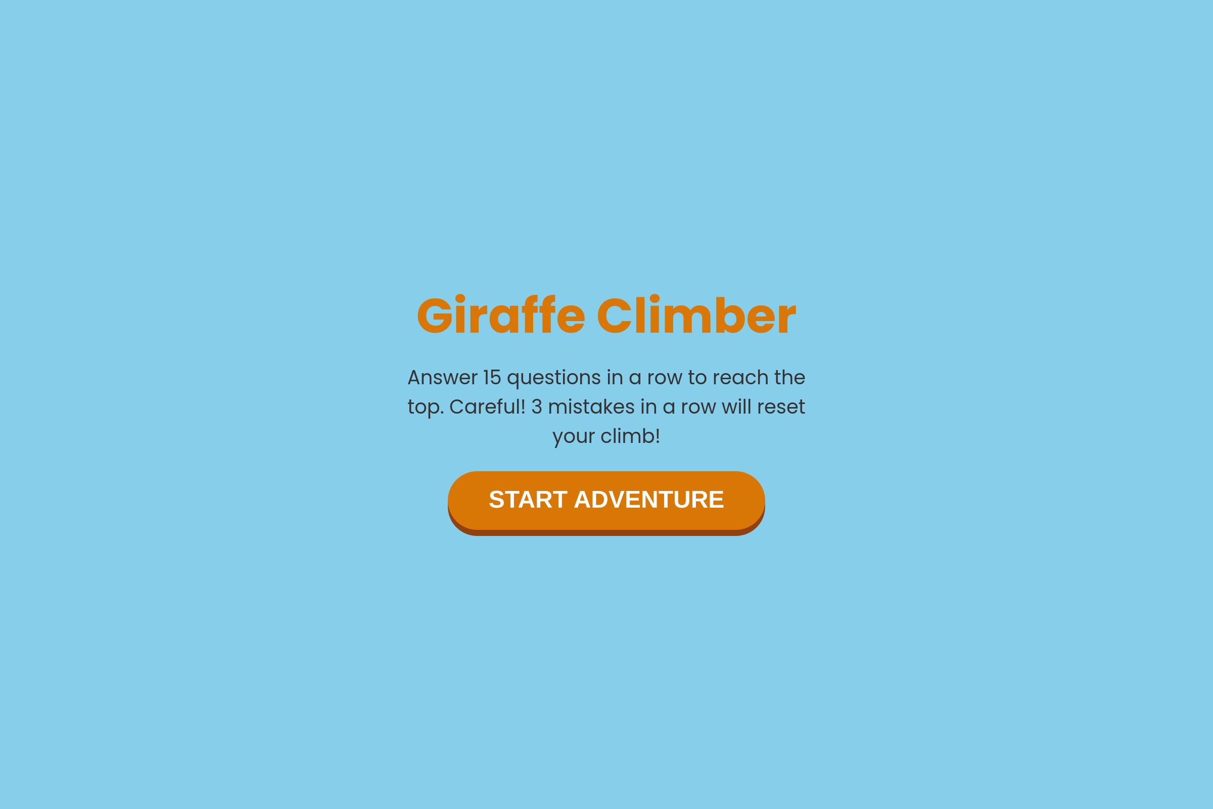 Giraffe Climb Quest mini app