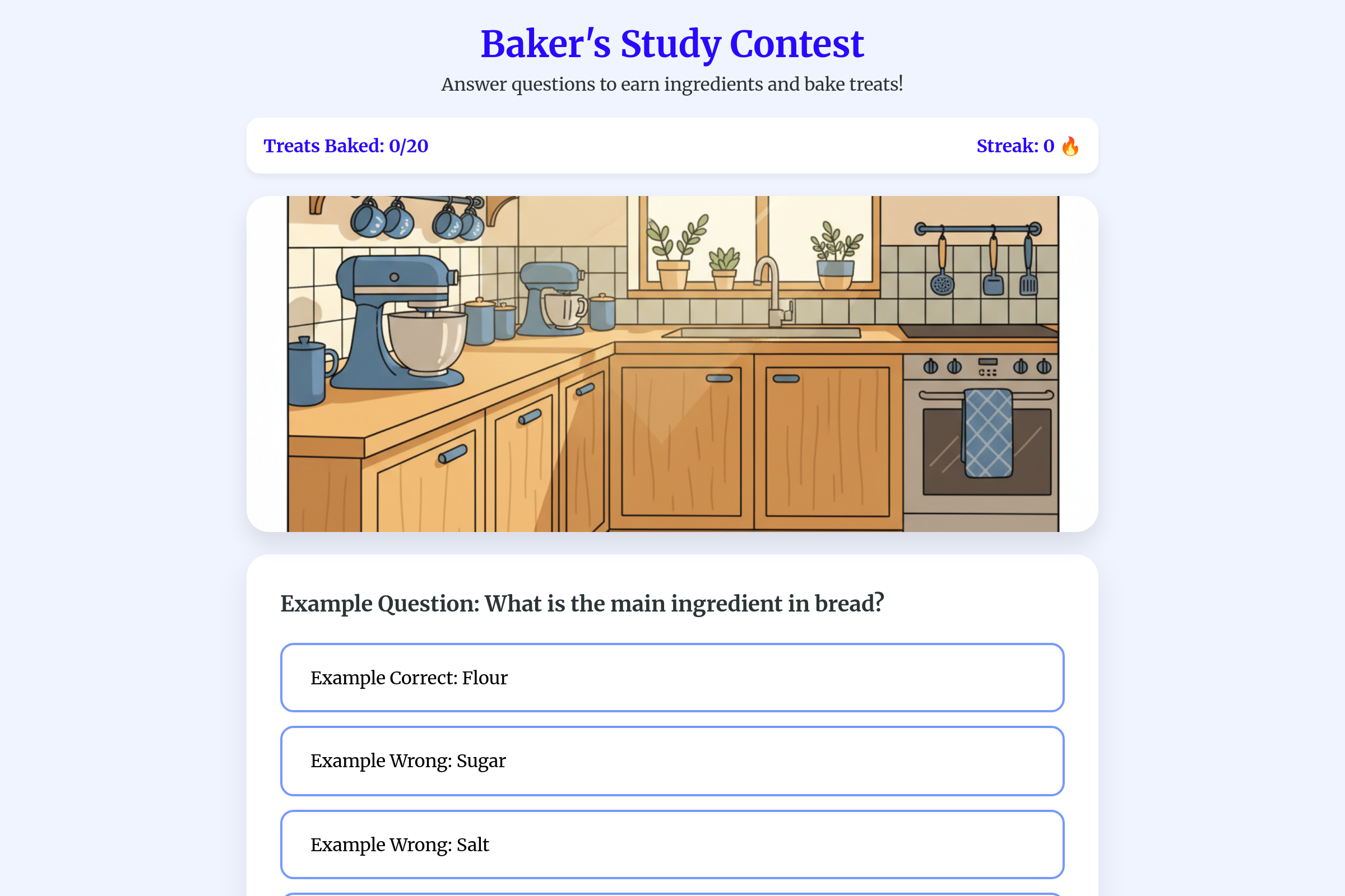 Cozy Study Bake mini app