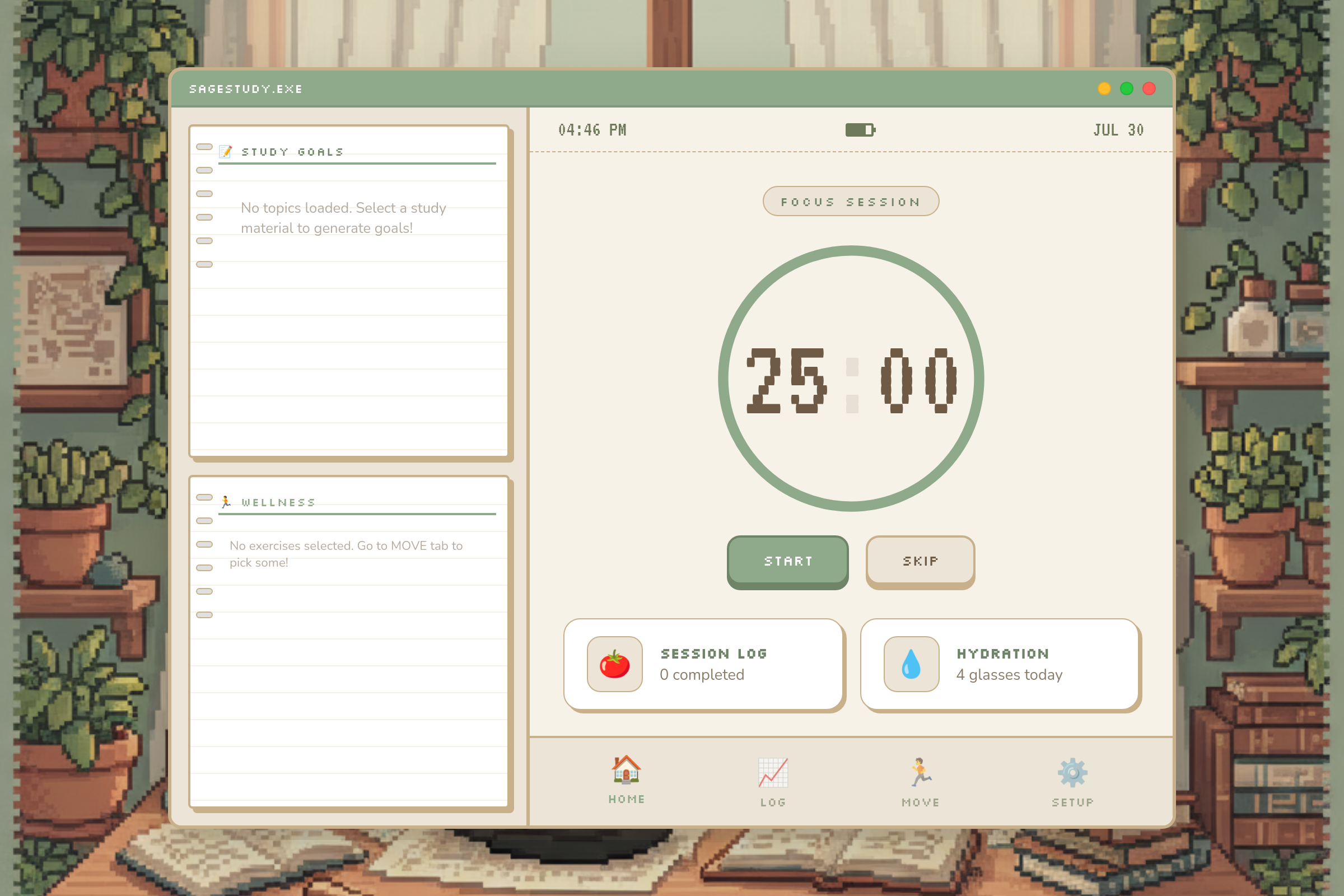 Pomodoro Move! mini app