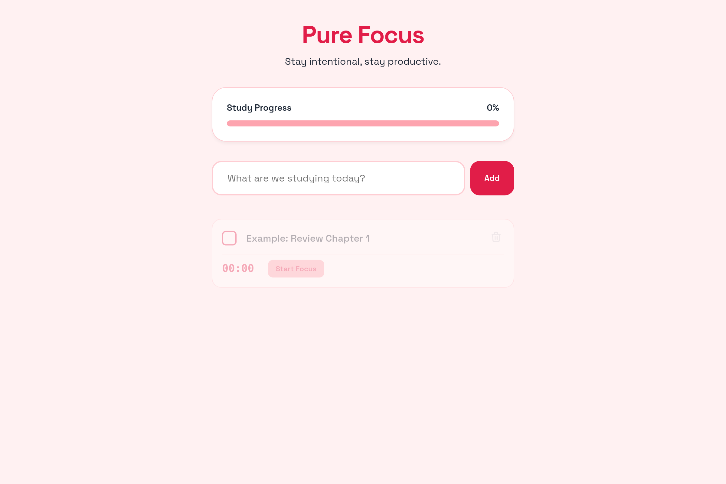 Pure Focus mini app