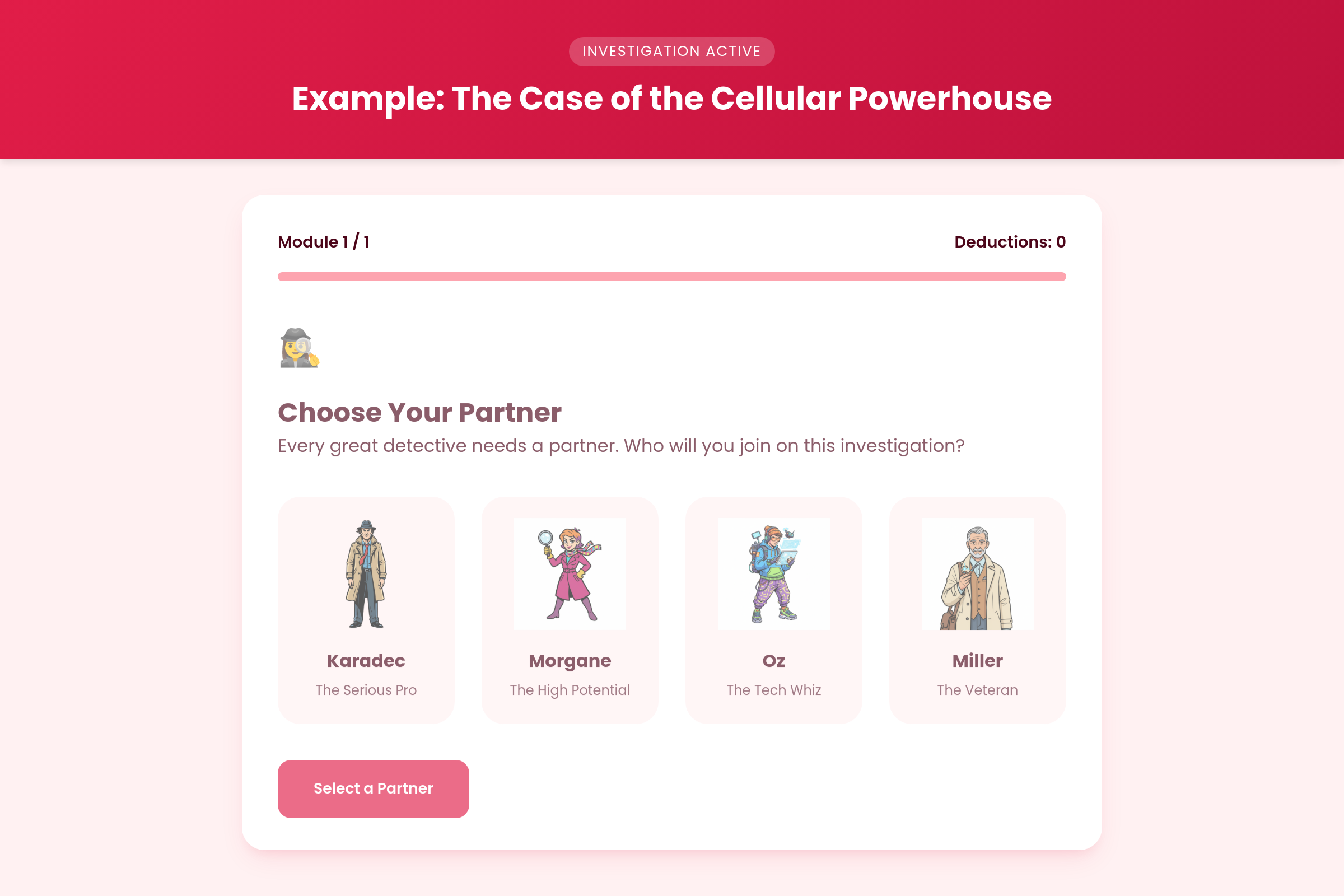 High Potential case solve mini app