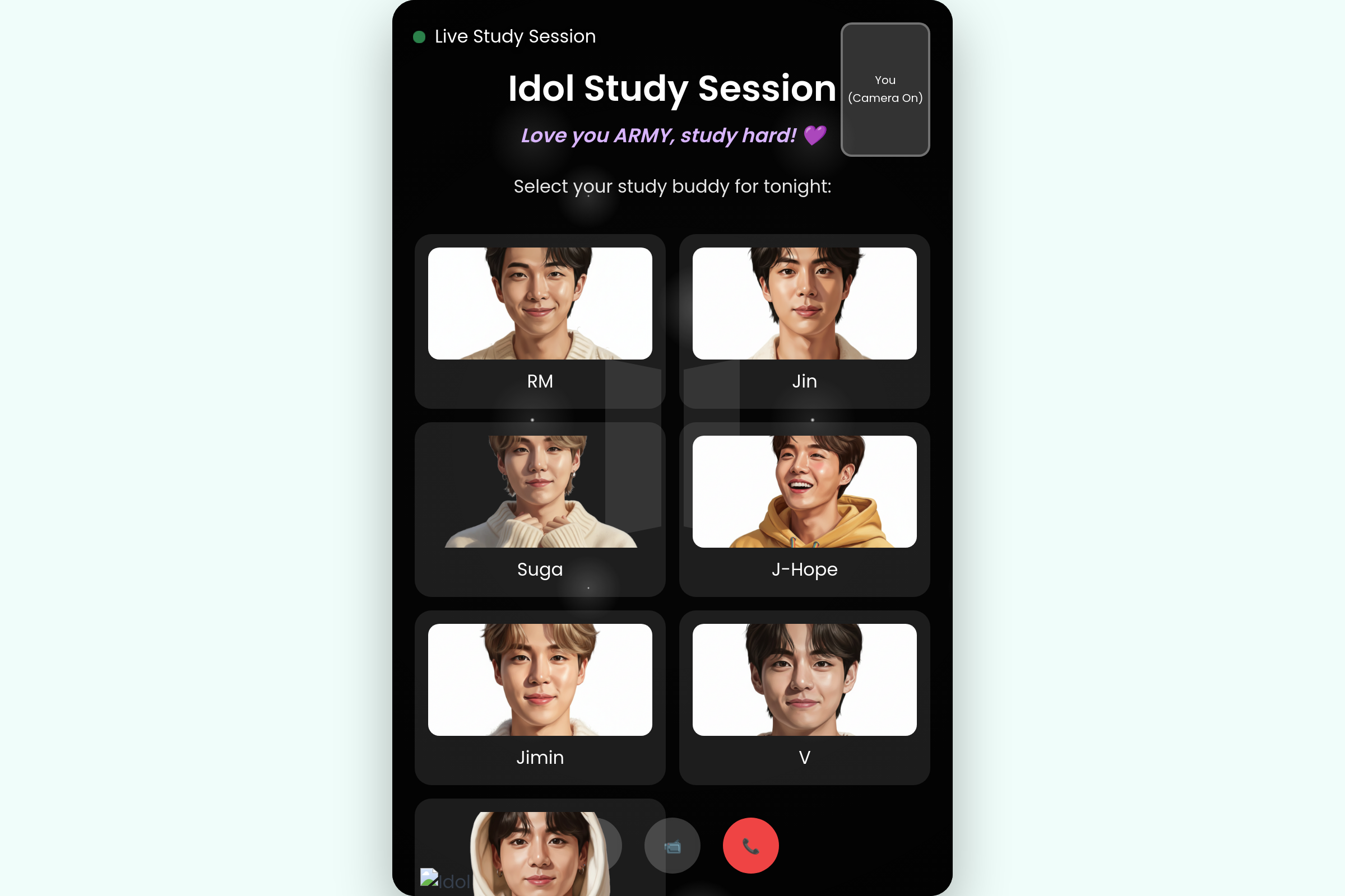 Study with BTS mini app