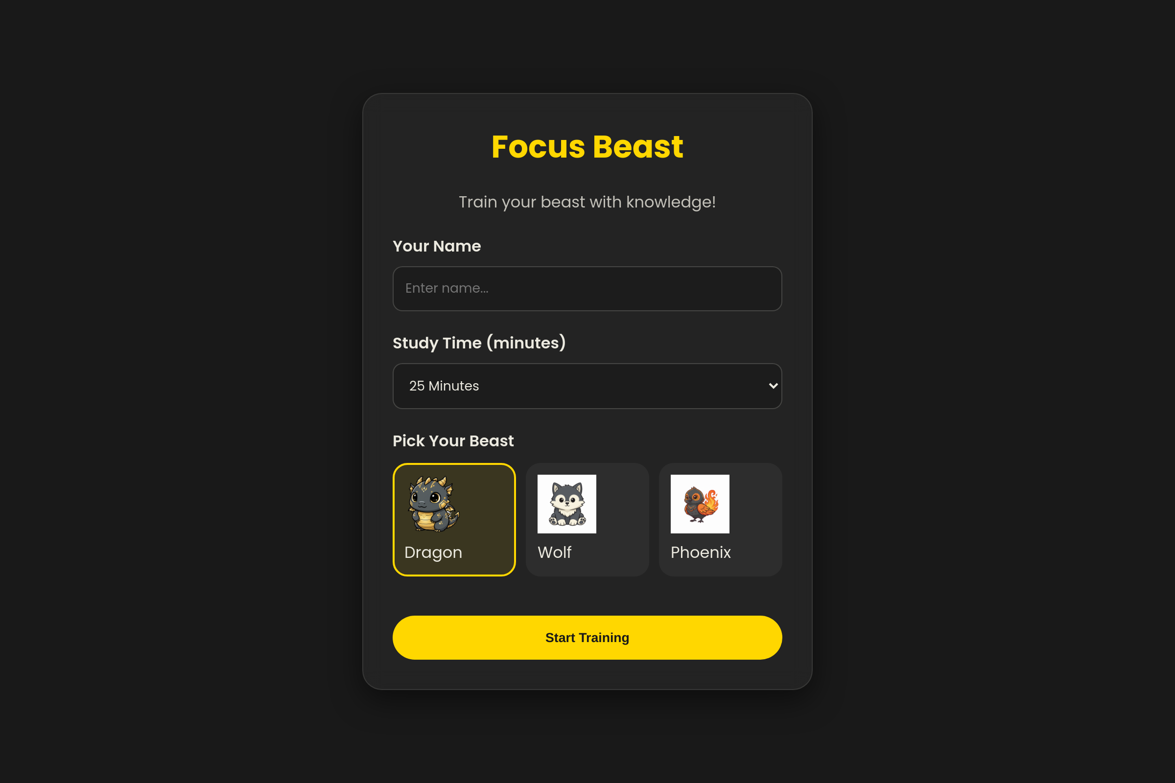 Focus Beast mini app