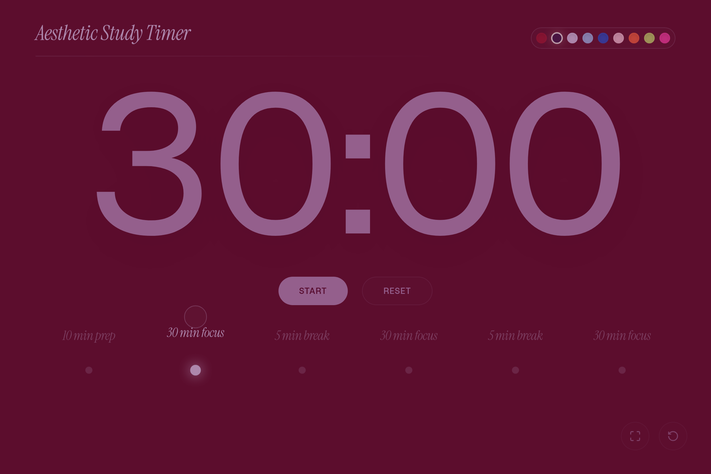 Aesthetic Study Timer (copy) mini app