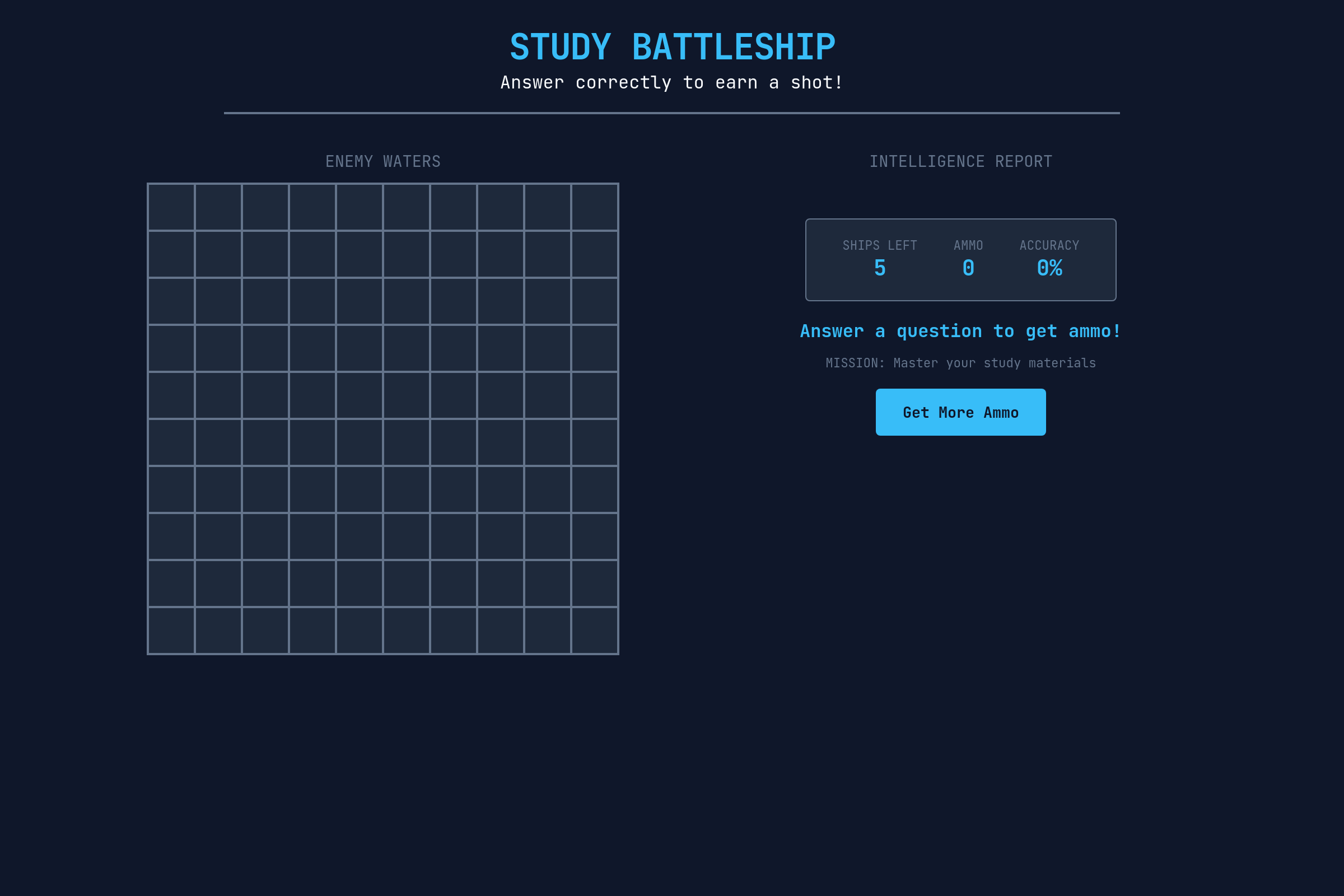 Patho Exam 1 Battleship mini app