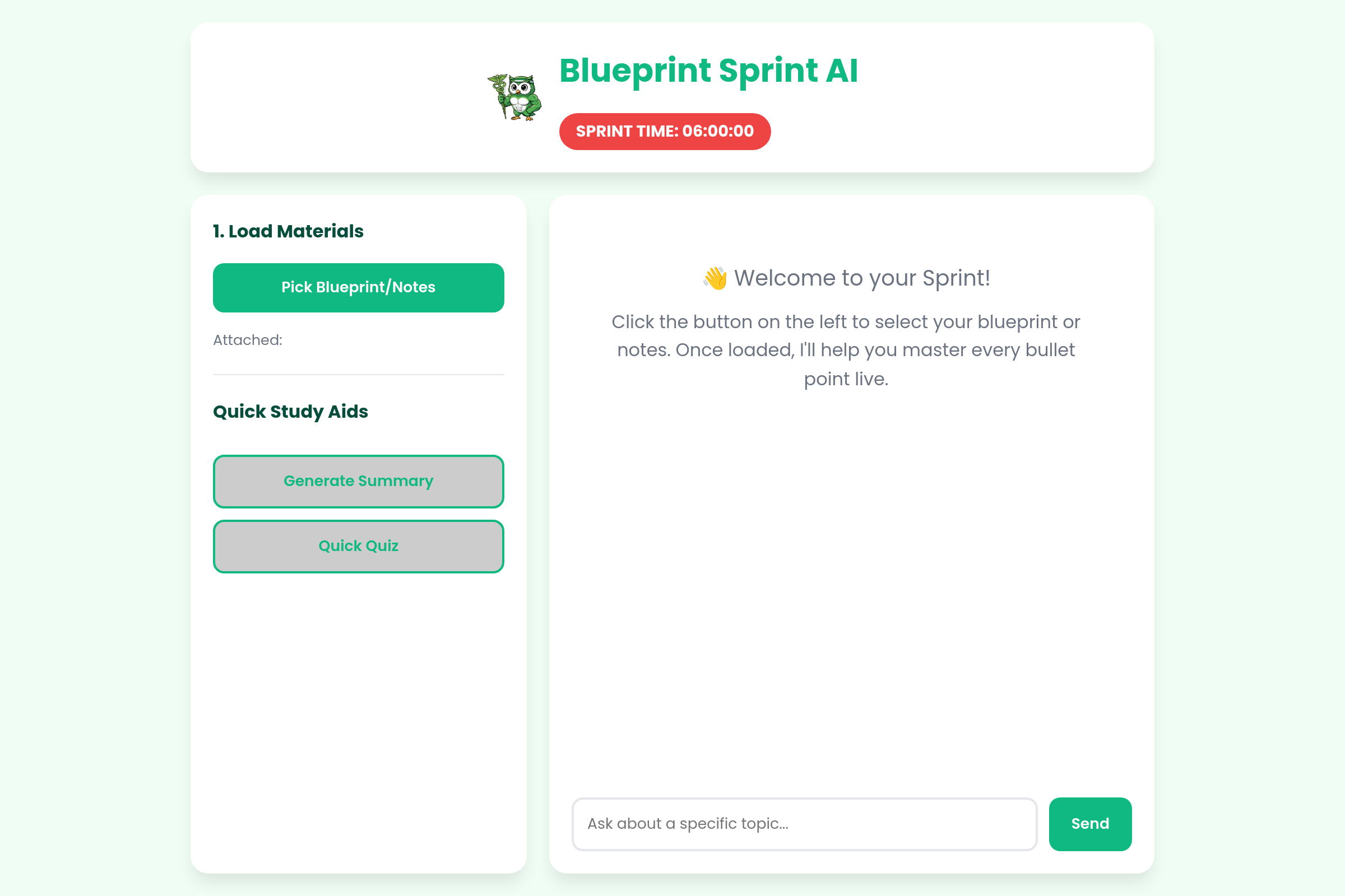 Blueprint Sprint mini app