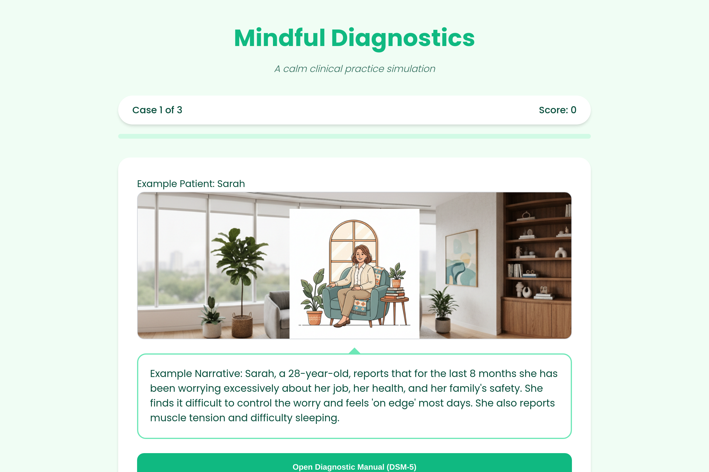 Mindful Diagnostics mini app