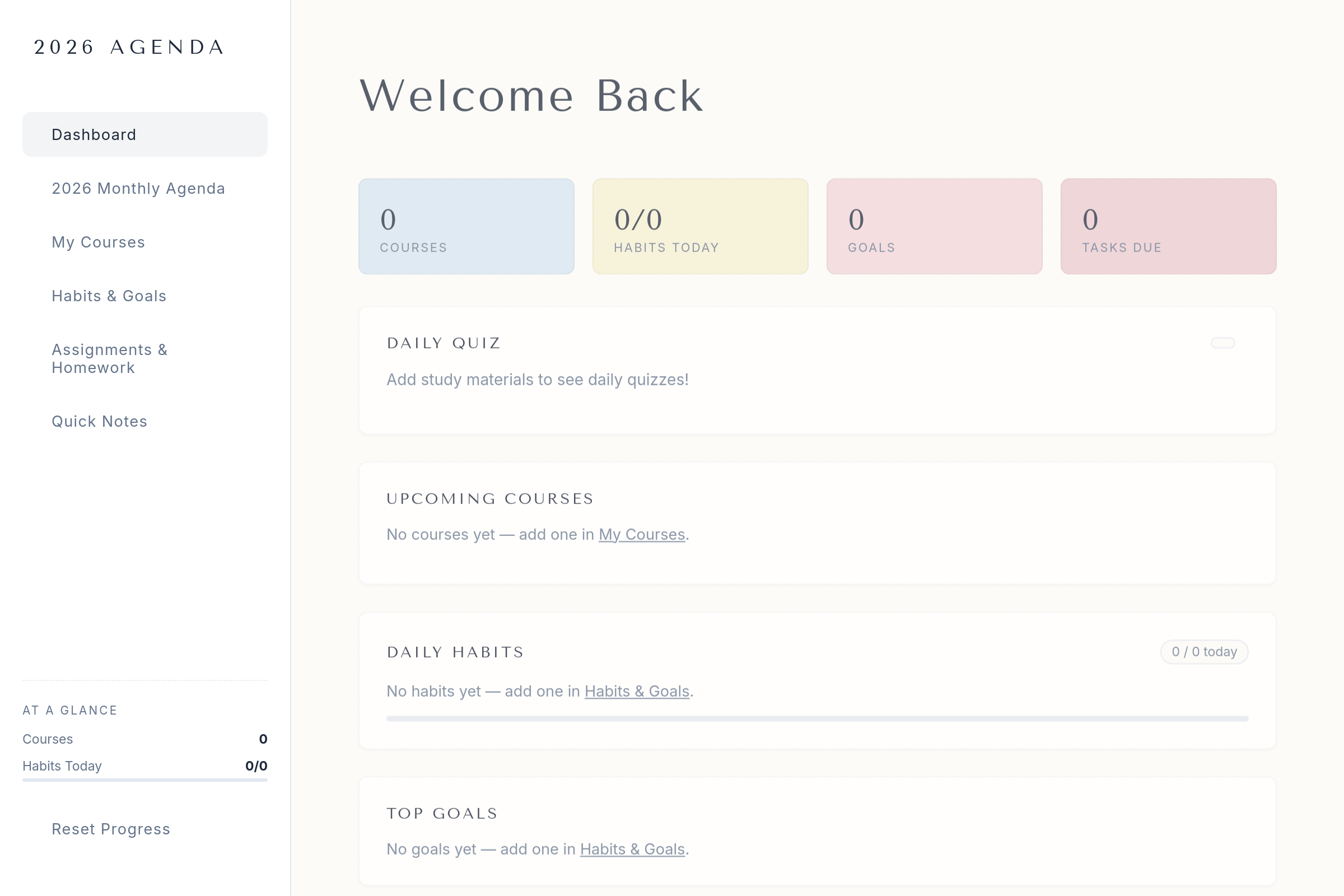Study Agenda (copy) mini app
