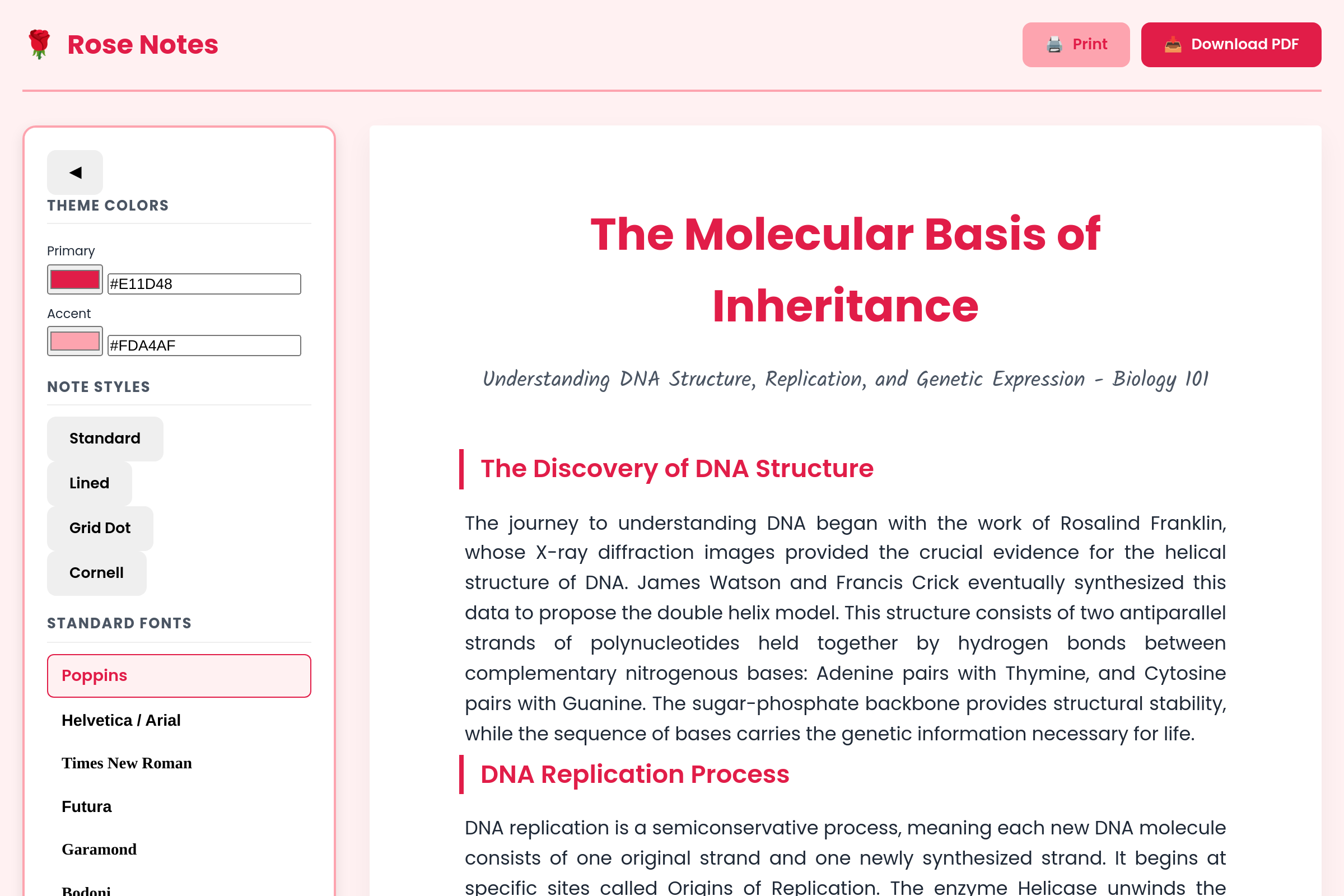 Study Notes Creator mini app