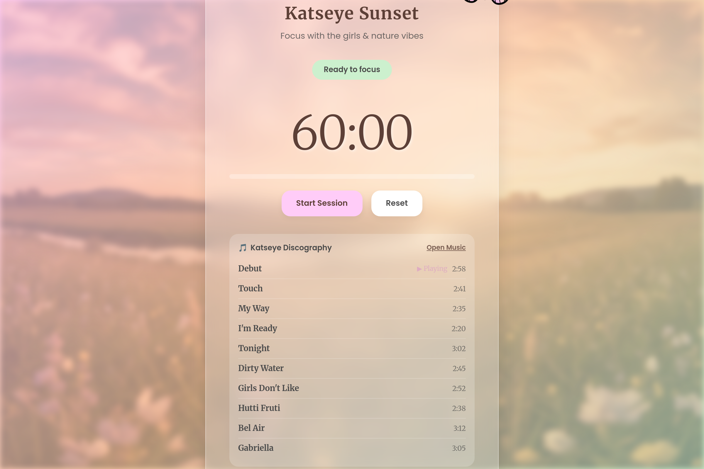 Sunset Study Vibes mini app