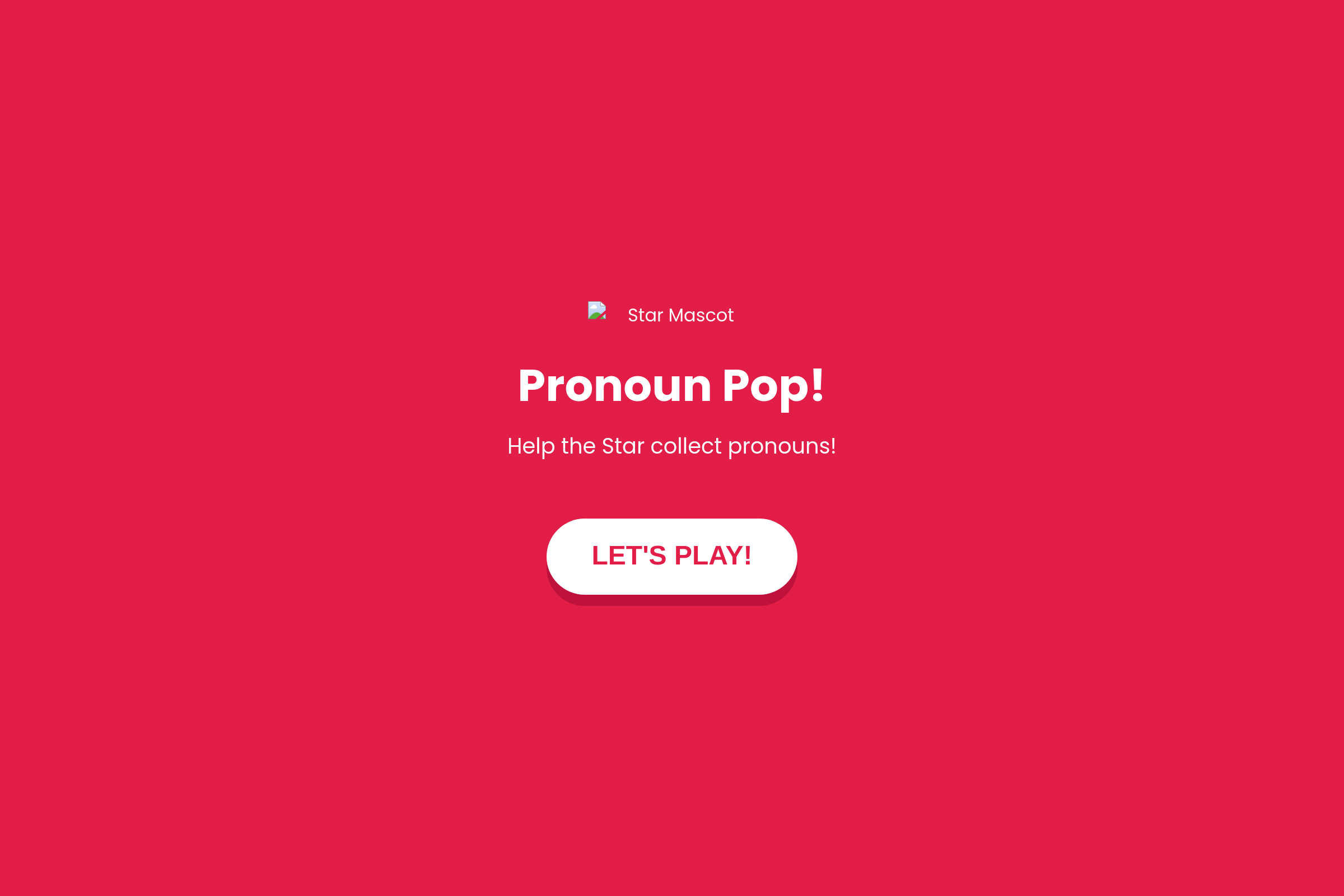 Pronoun Pop Adventure mini app