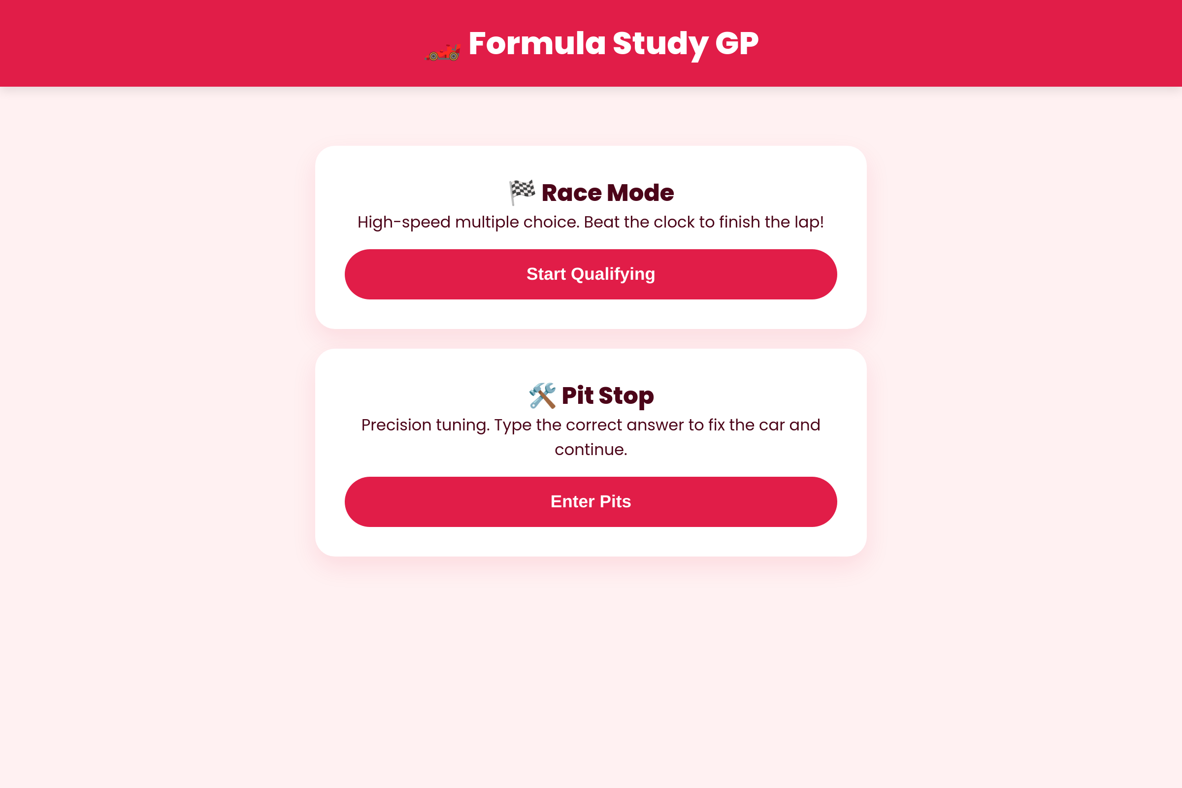 Race Track Trivia mini app