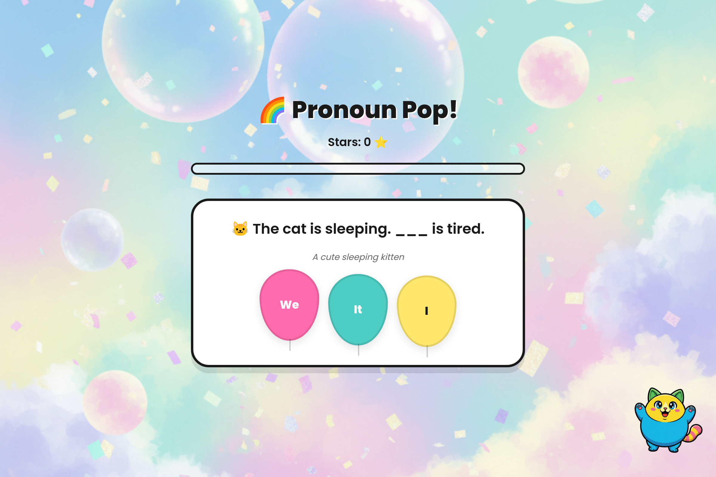 Pronoun Pop mini app