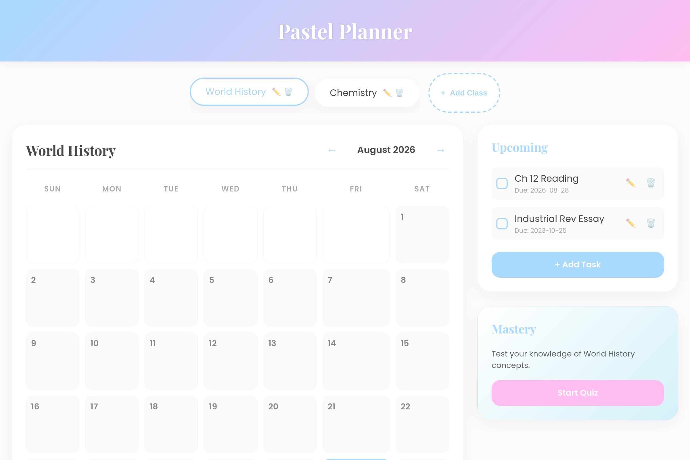 Pretty Planner mini app