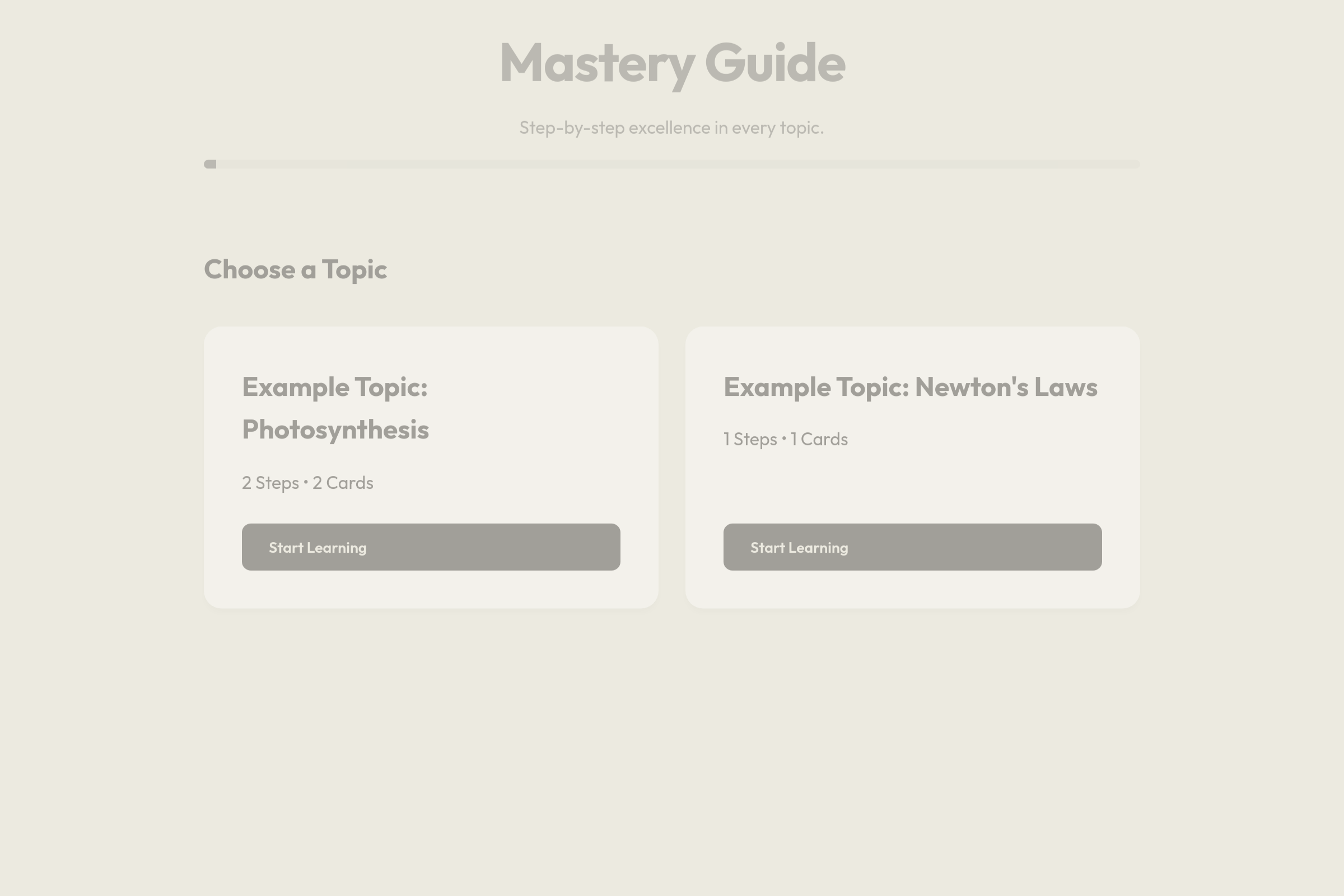 Mastery Step mini app