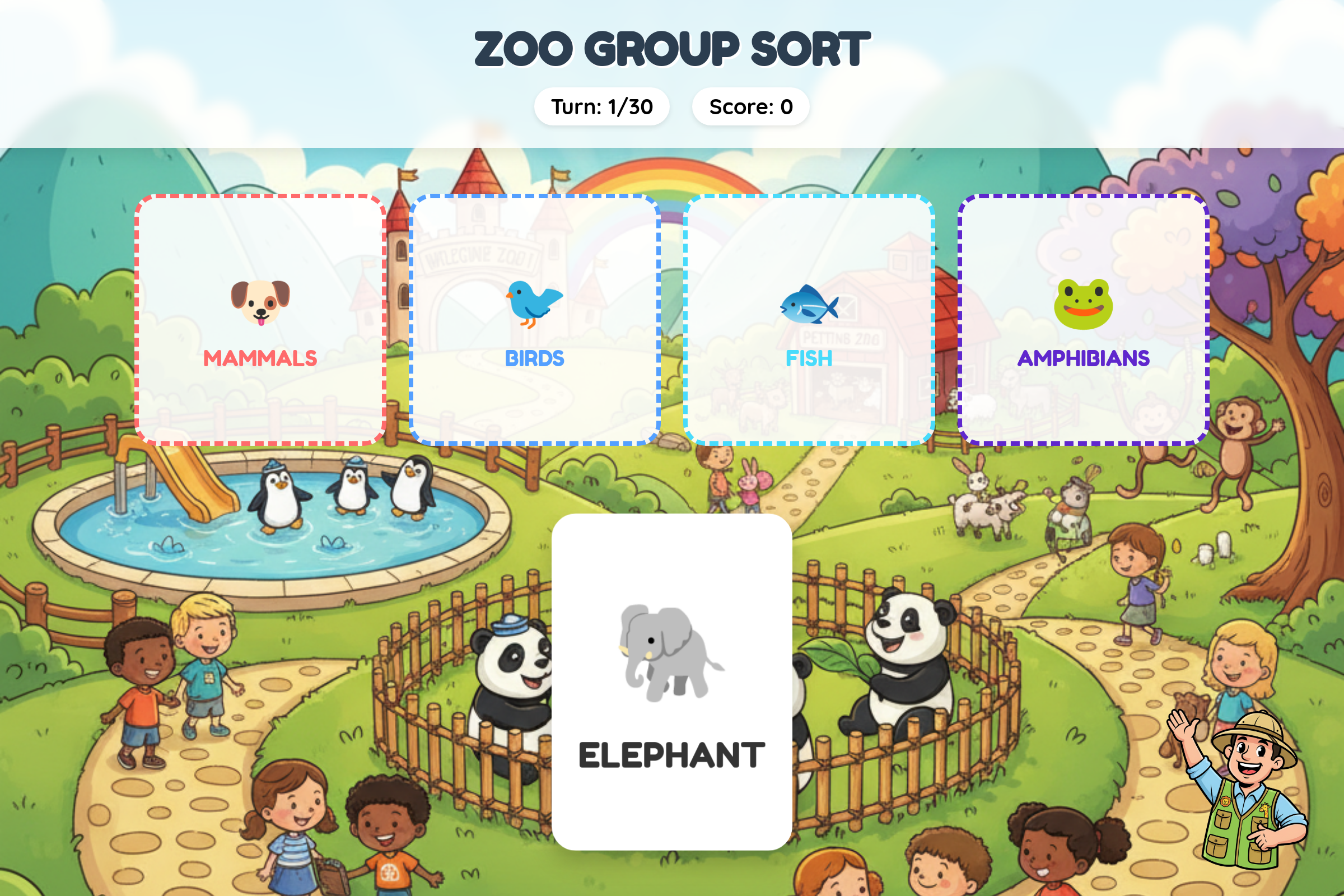Animal Group Sort mini app