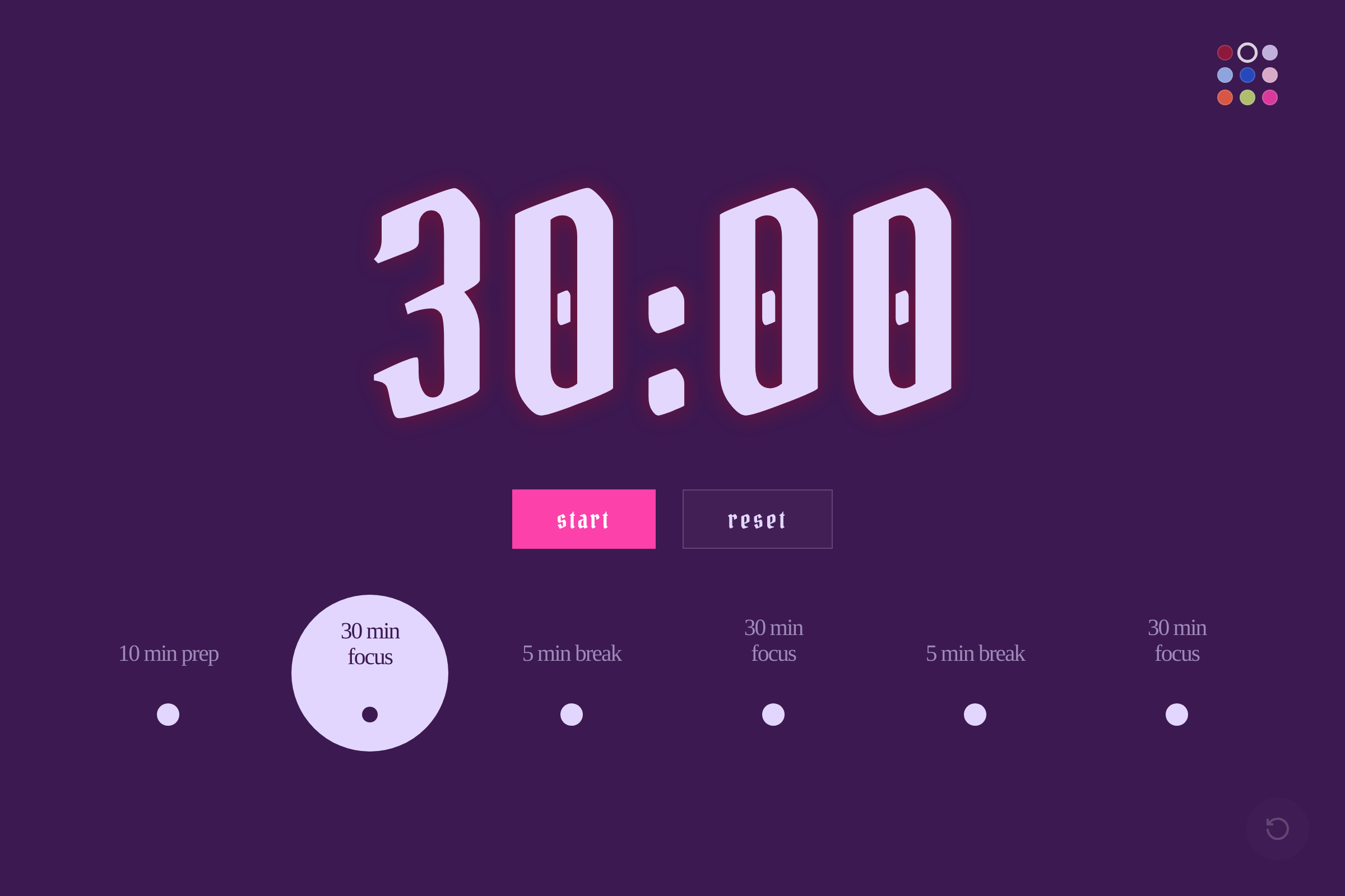 pomodro timer for my dark academia girlies mini app
