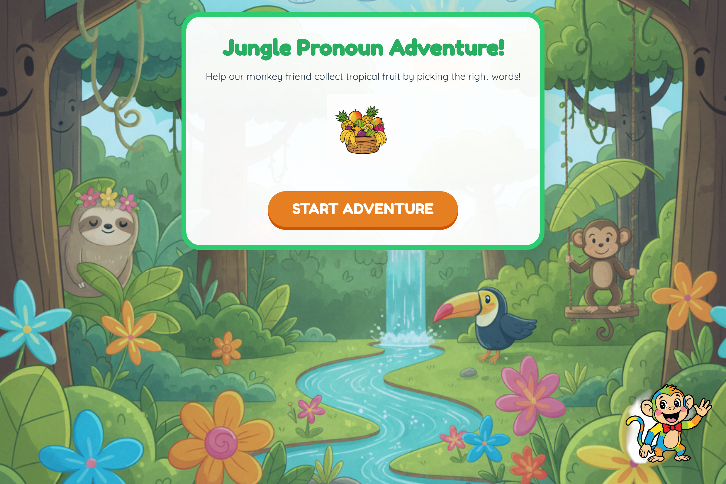 Pronoun Jungle Adventure mini app