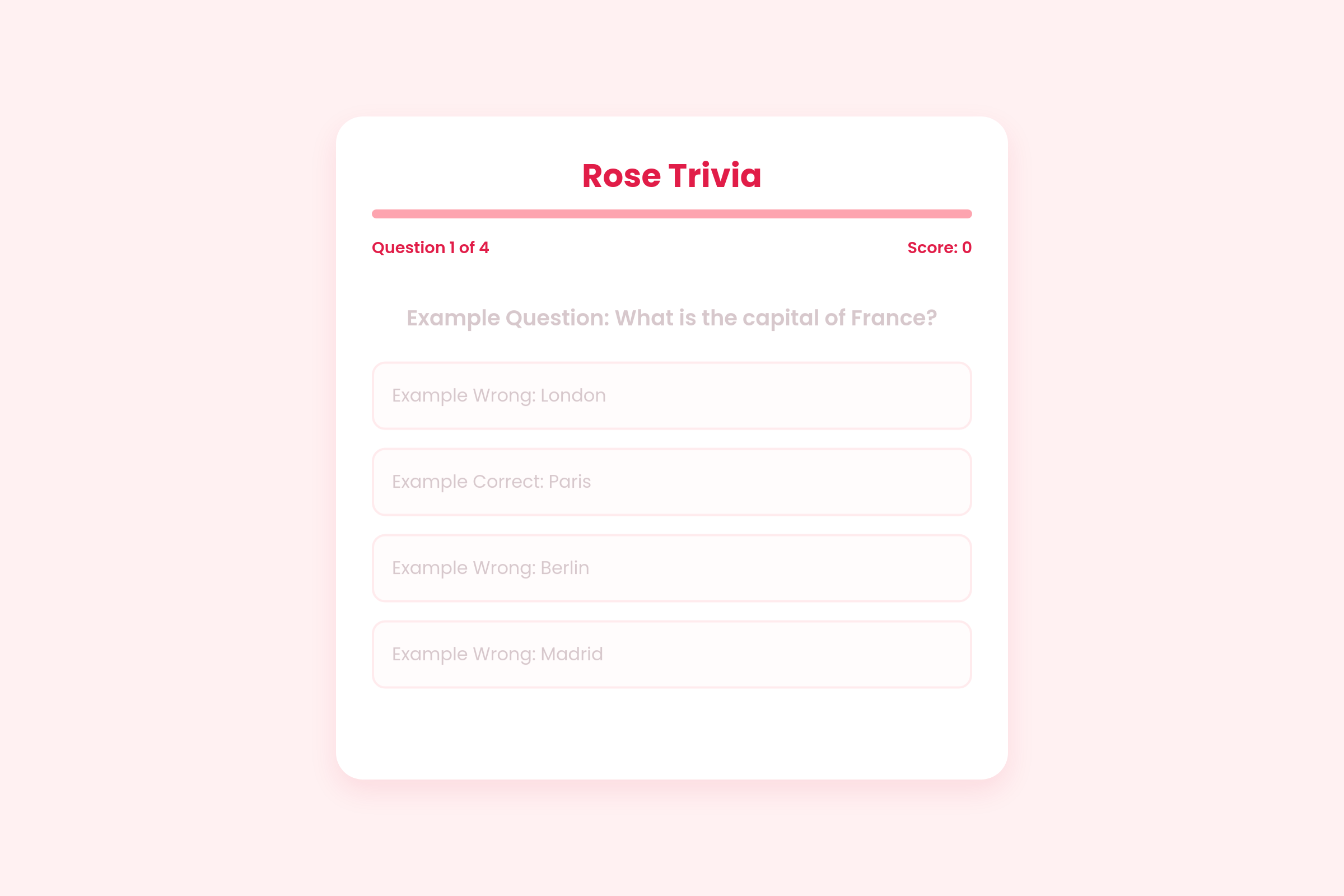 Calm Trivia mini app