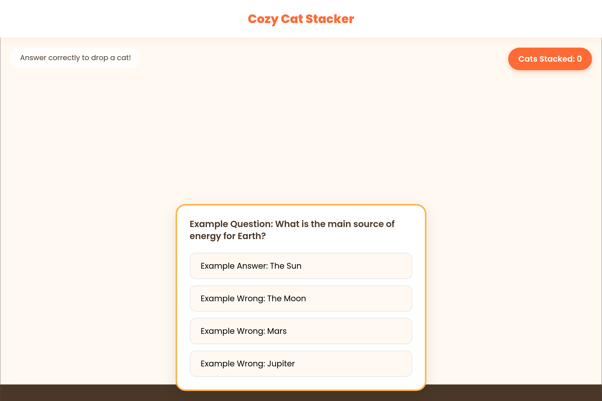 Cozy Cat Stack mini app