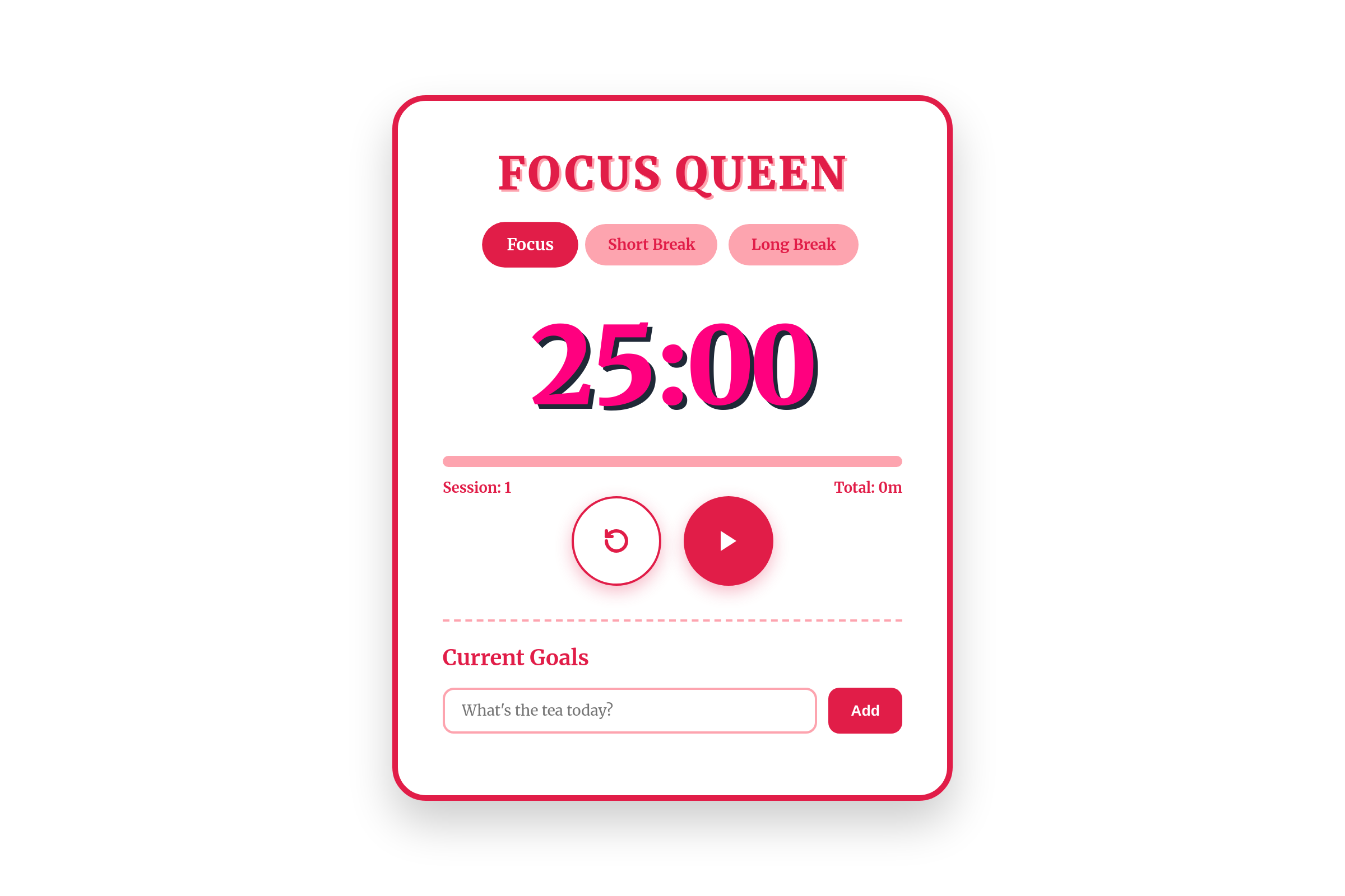 focus timer mini app