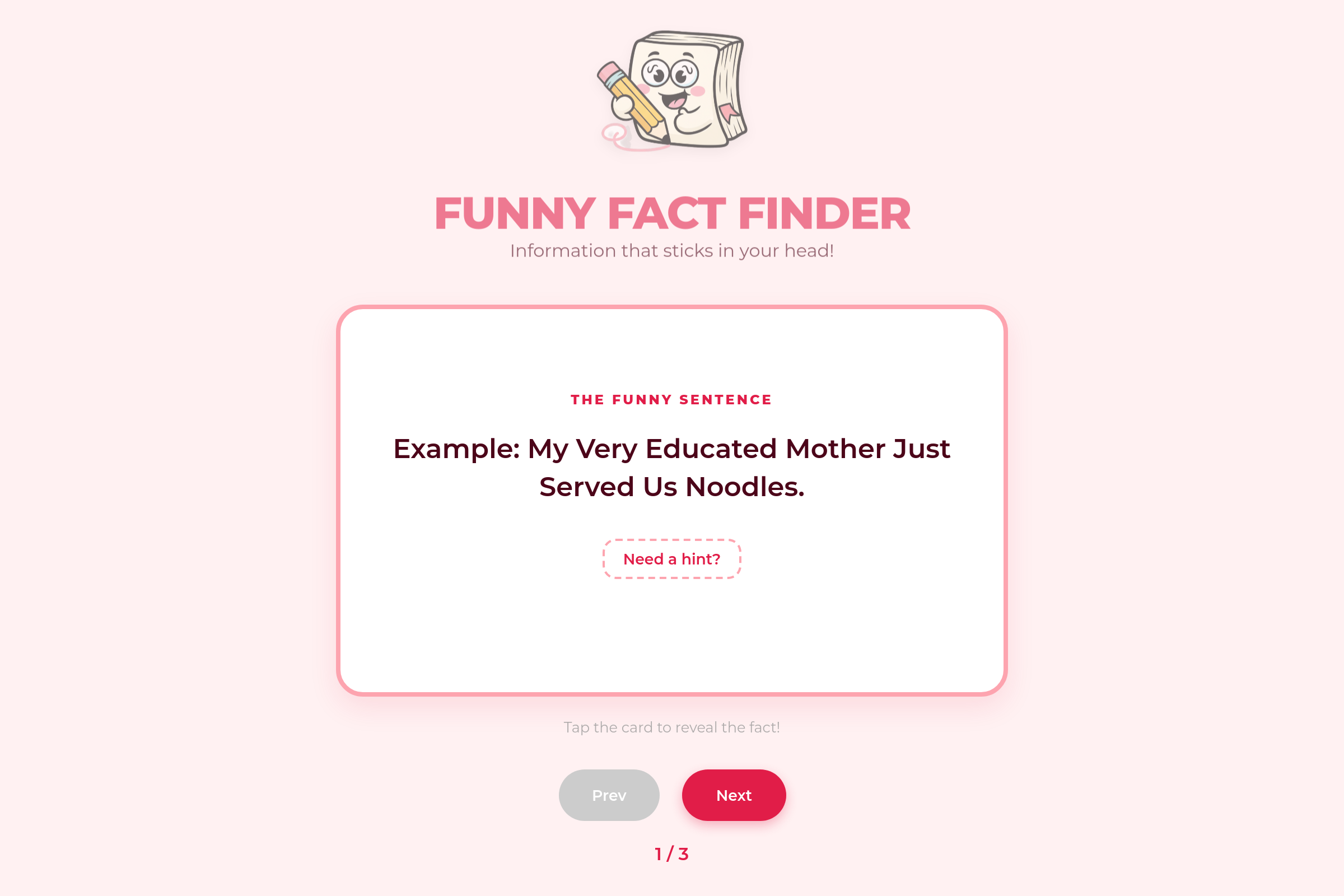 Funny Fact Flip mini app