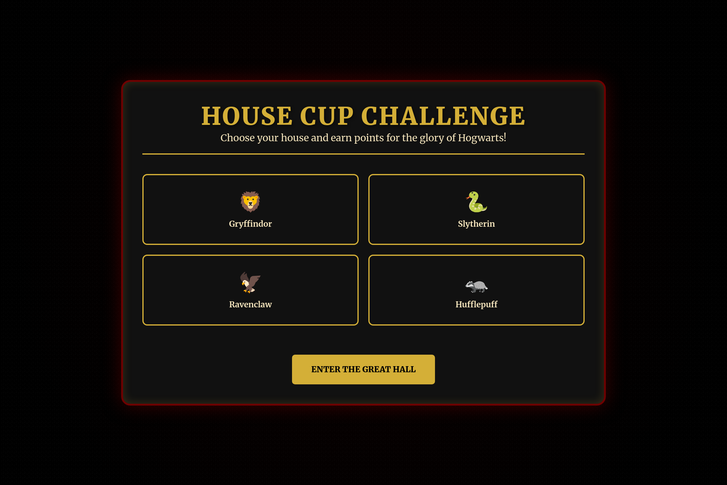 Wizarding House Cup mini app