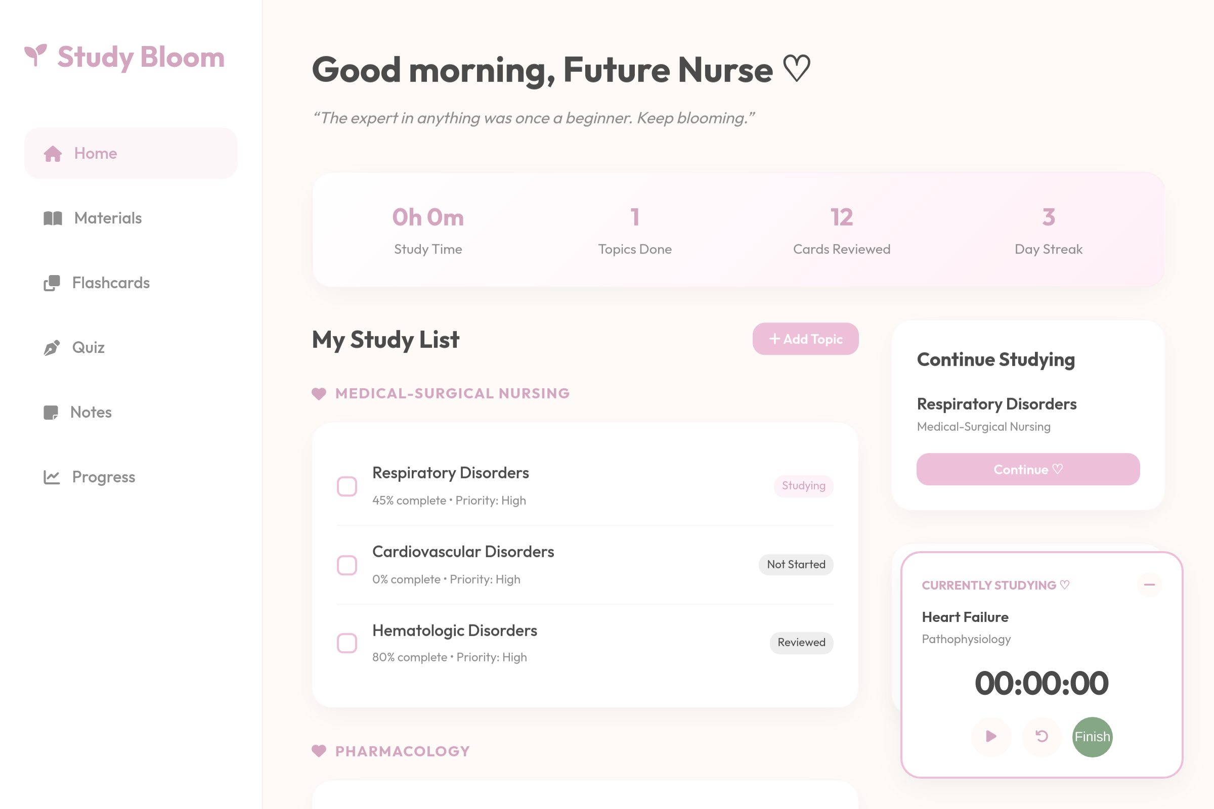 Study Bloom mini app