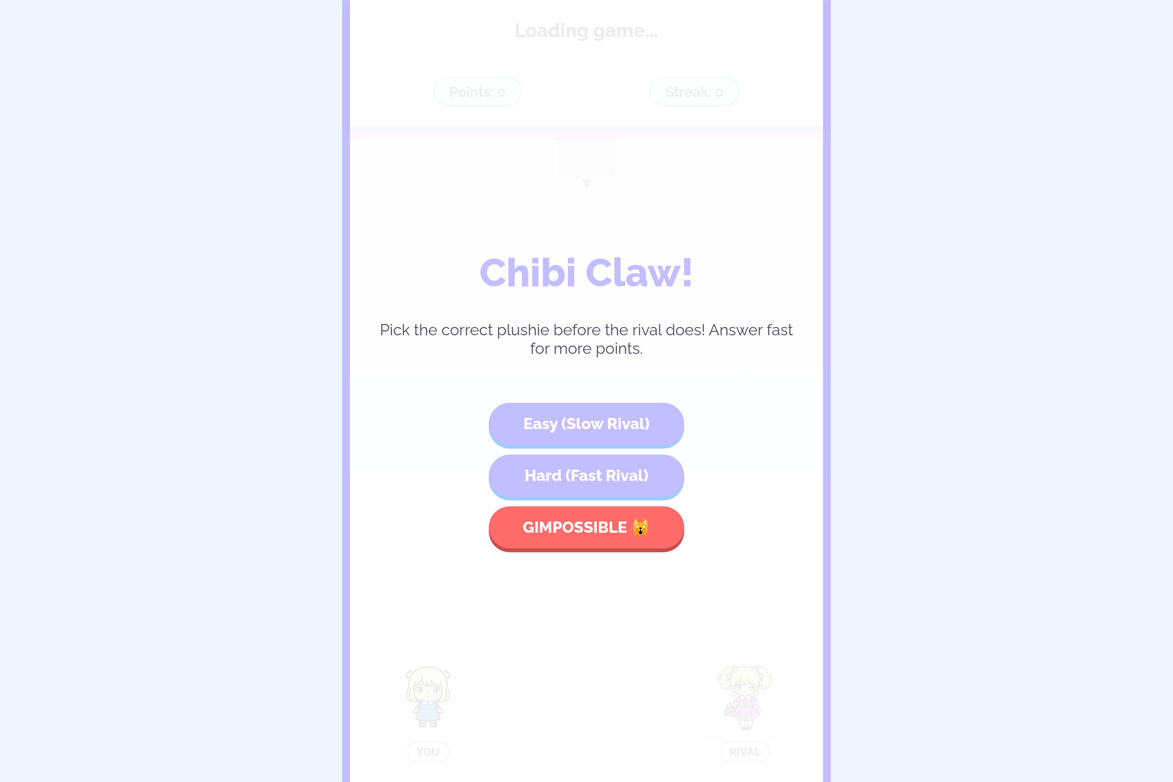 Chibi Claw Quiz mini app