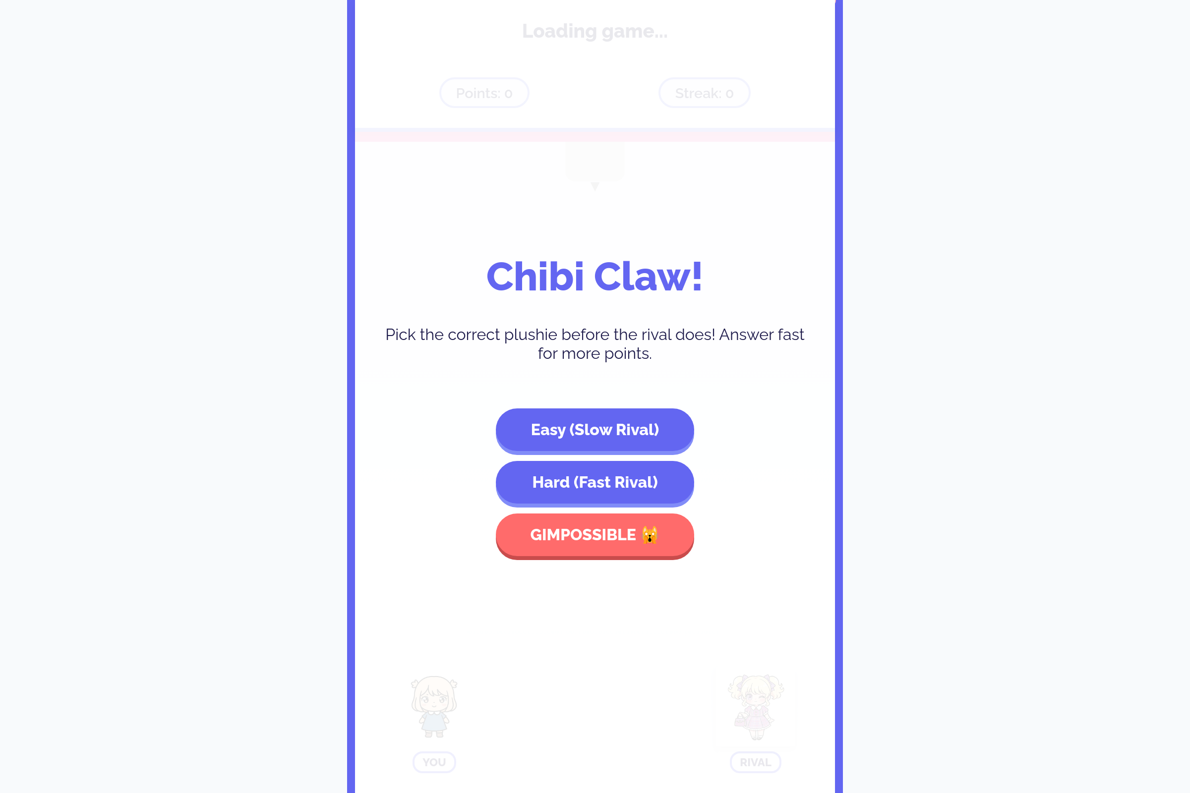 Chibi Claw Quiz (copy) mini app
