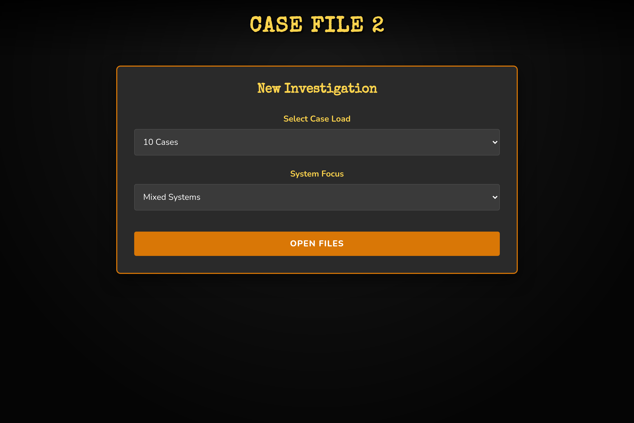 Diagnostic Noir: PA School Edition mini app
