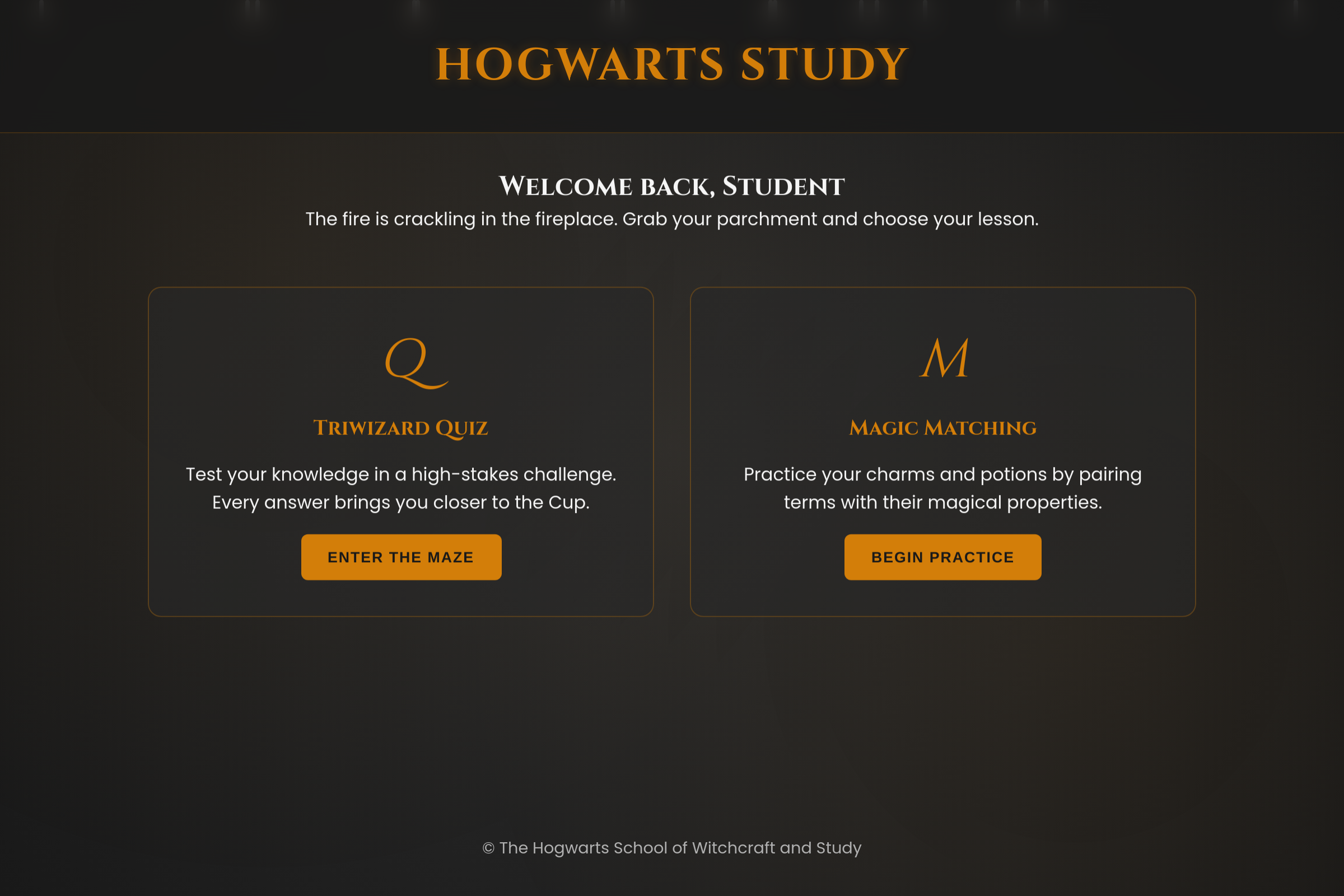 Hogwarts Quiz Academy mini app