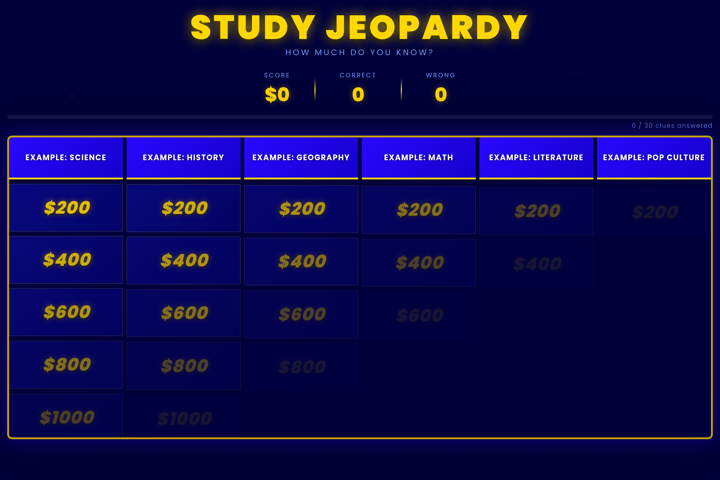 my Jeo-party! (copy) mini app