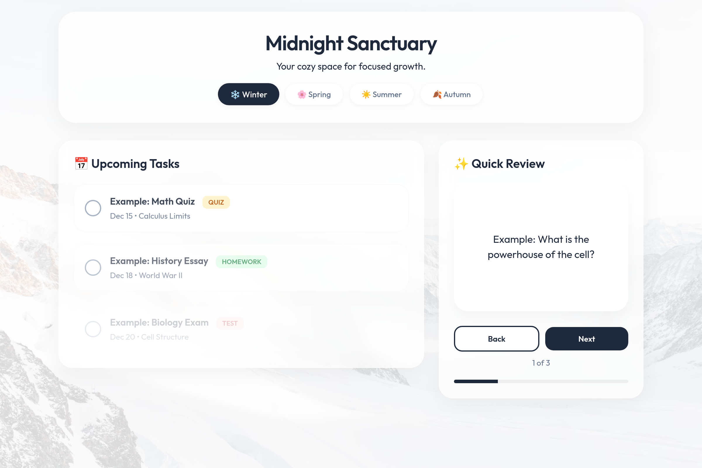Cozy Study Sanctuary mini app
