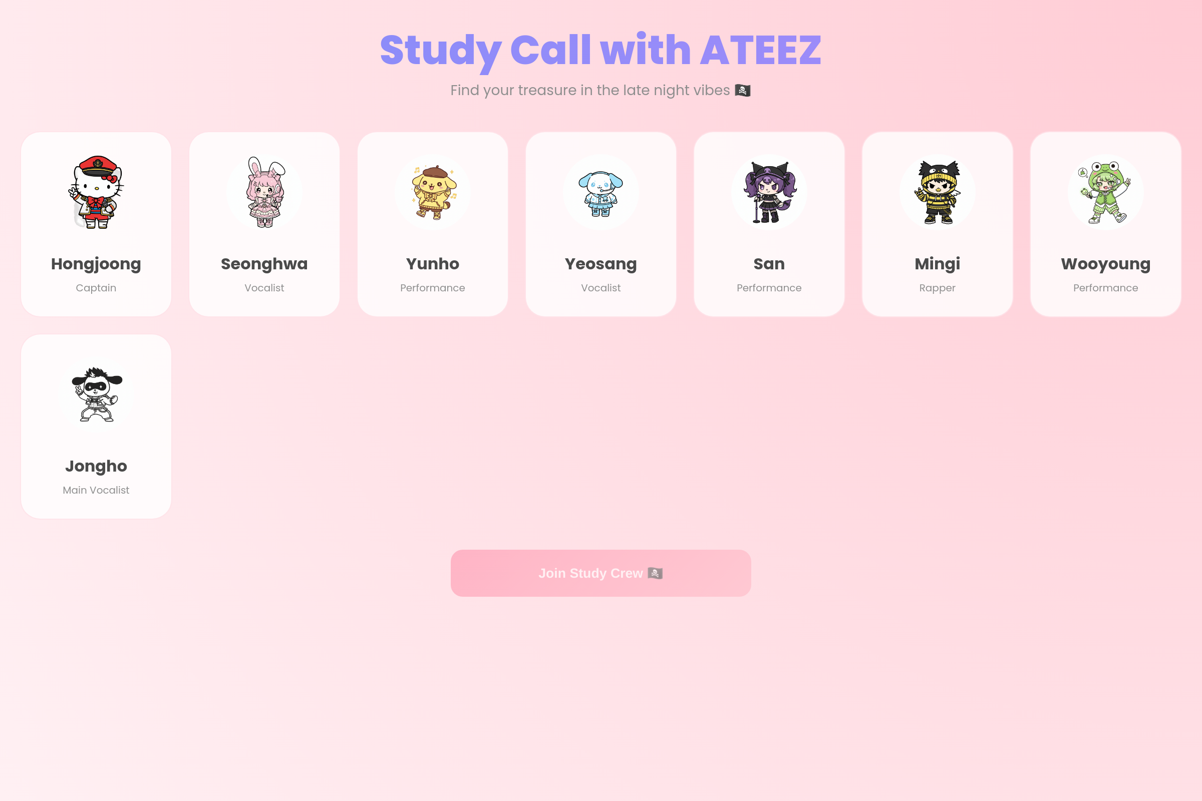 study Call with ateez! mini app