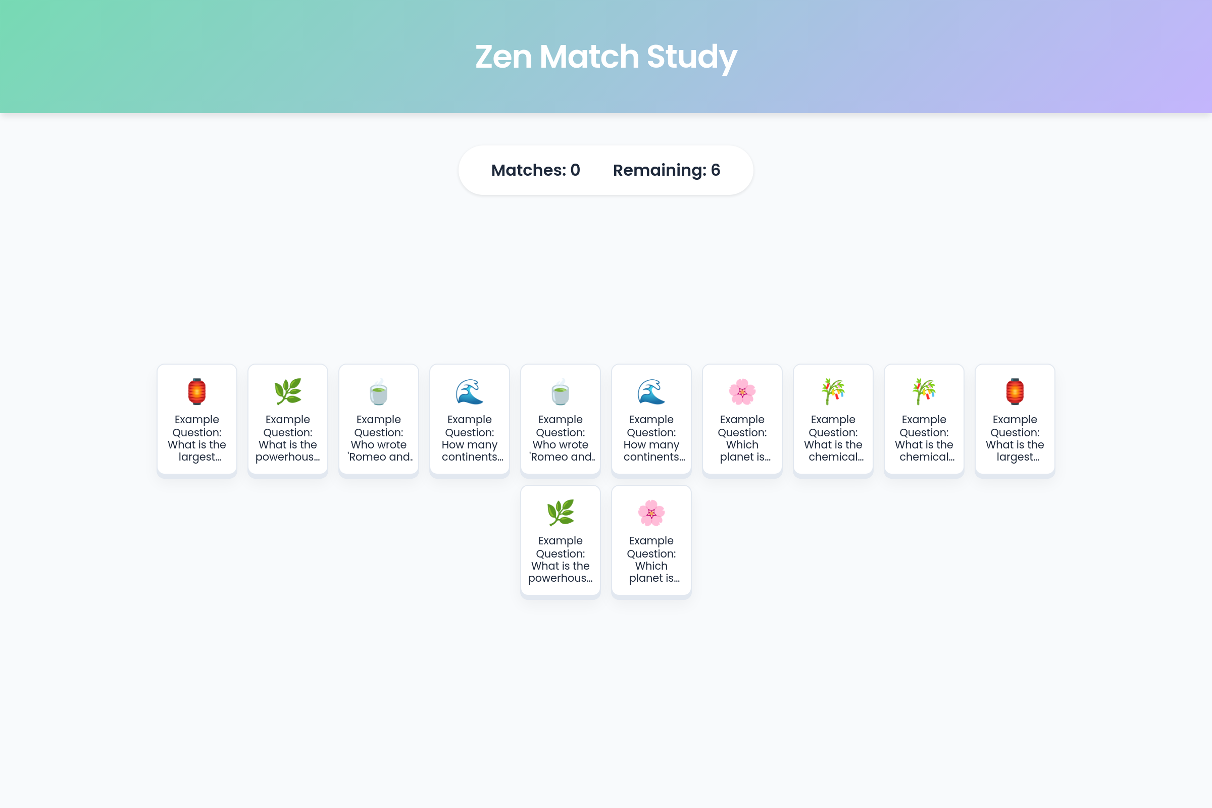 Zen Match Study mini app