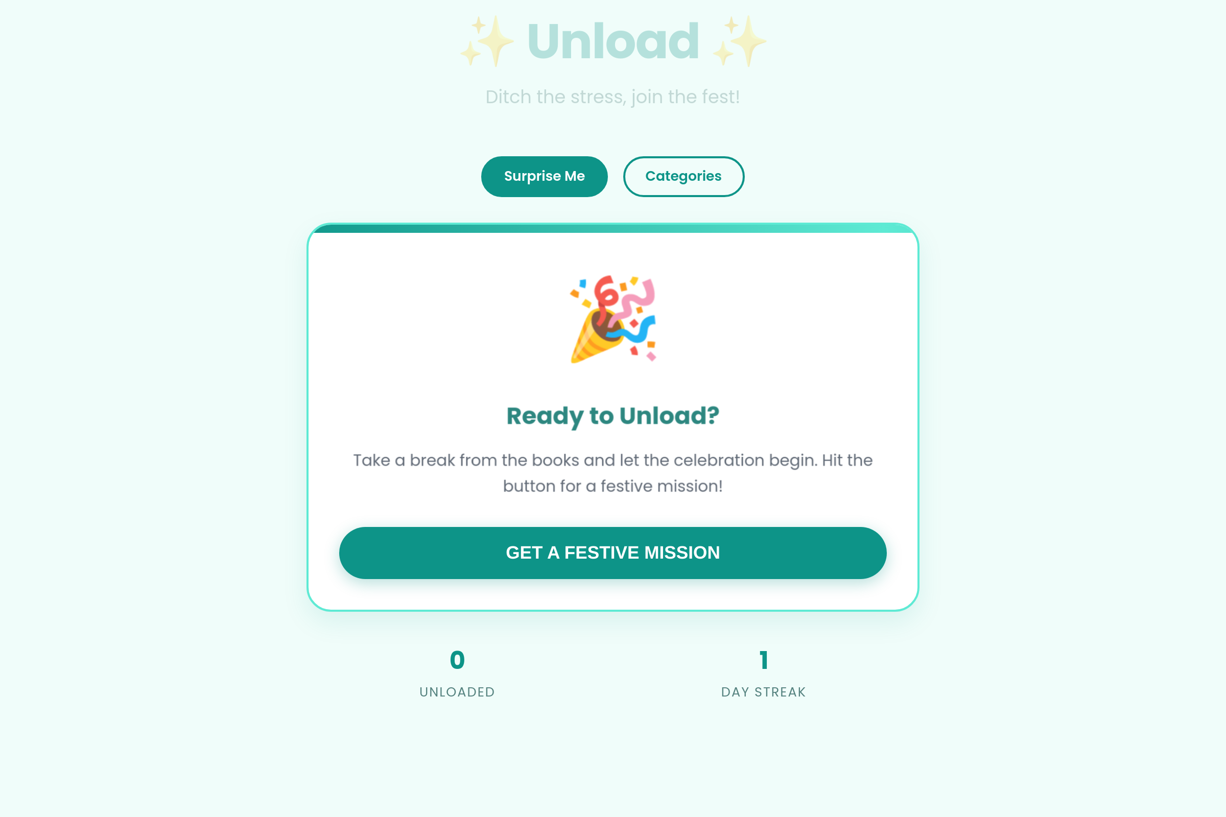 Unload Festive Breaks mini app