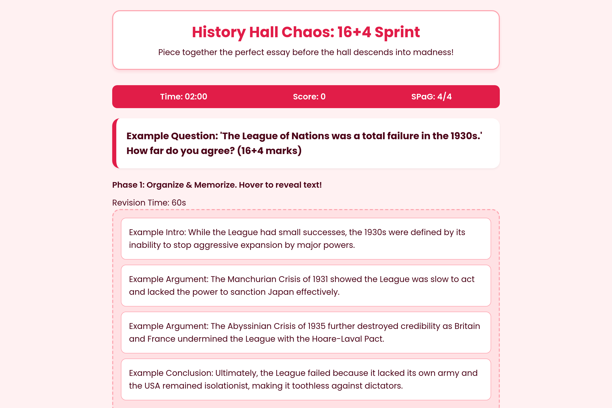 History Hall Chaos mini app