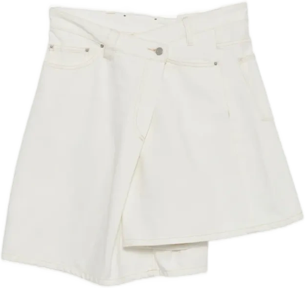 JNBY deconstructed A-Line denim shorts - White