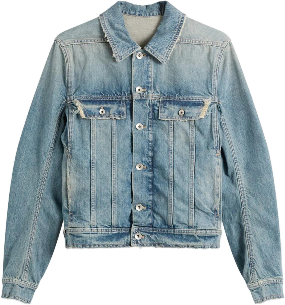 Women's Rick Owens Drkshdw Denim Trucker Jacket in Washed Indigo, Size: Small | END Clothing