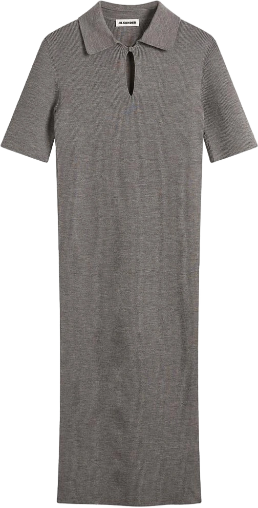 Women's Knitted Polo Midi Dress in London Fog, Size: EU 36 | END Clothing