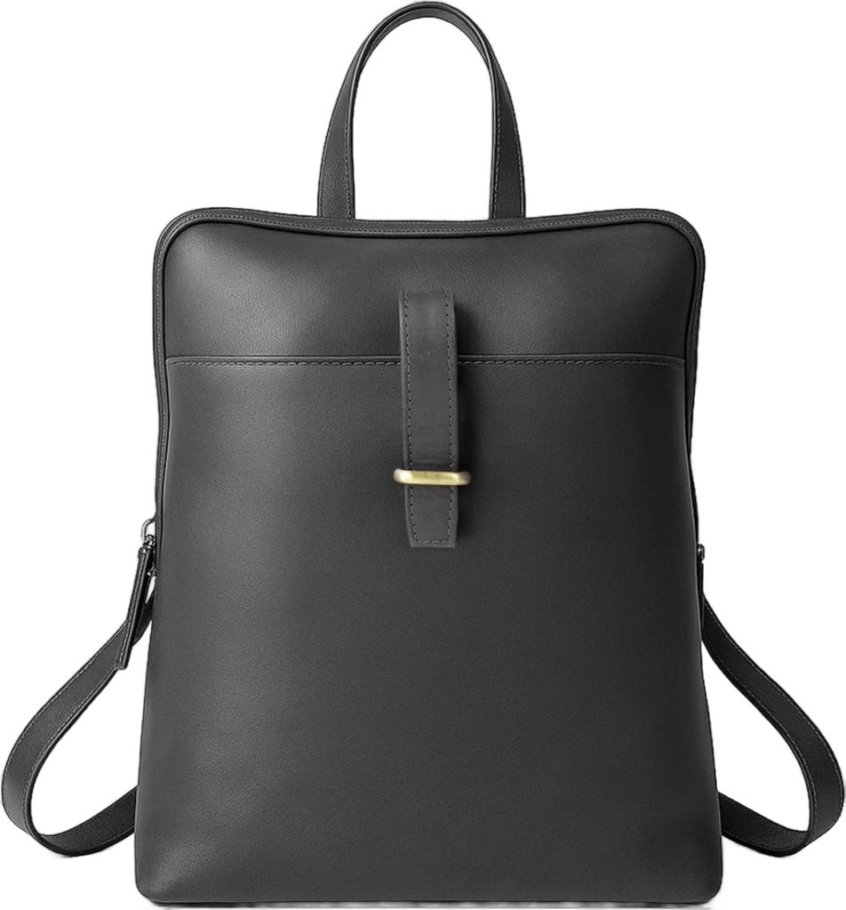 Genuine Leather Backpack in Black