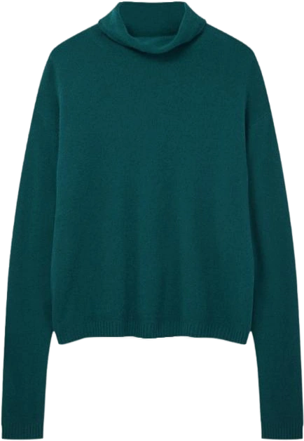 Women's Featherweight Roll Neck Sweater In Arcadia Green