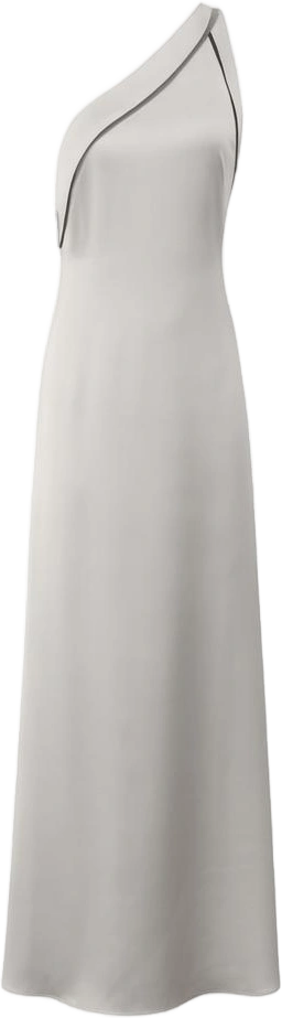 Women's Grey Aimee Long Satin Dress In Silver