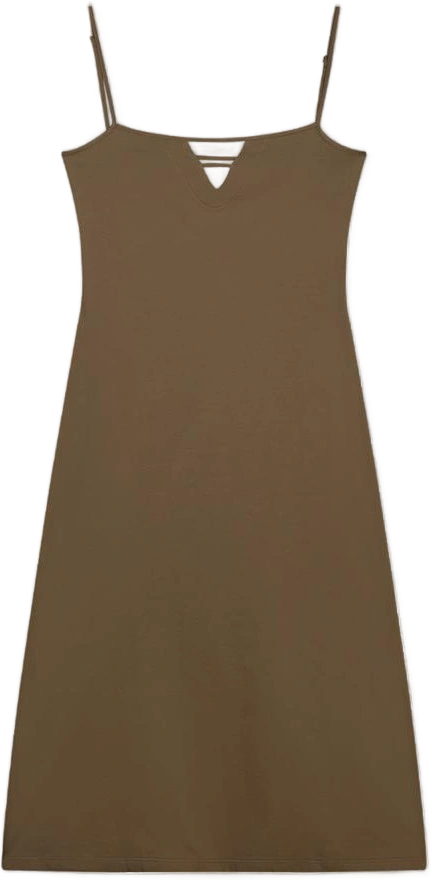 Women's Green Karma Open-Back Midi Dress Kaki