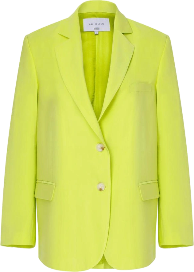 Women's Green Boxy Oversized Jacket In Lime