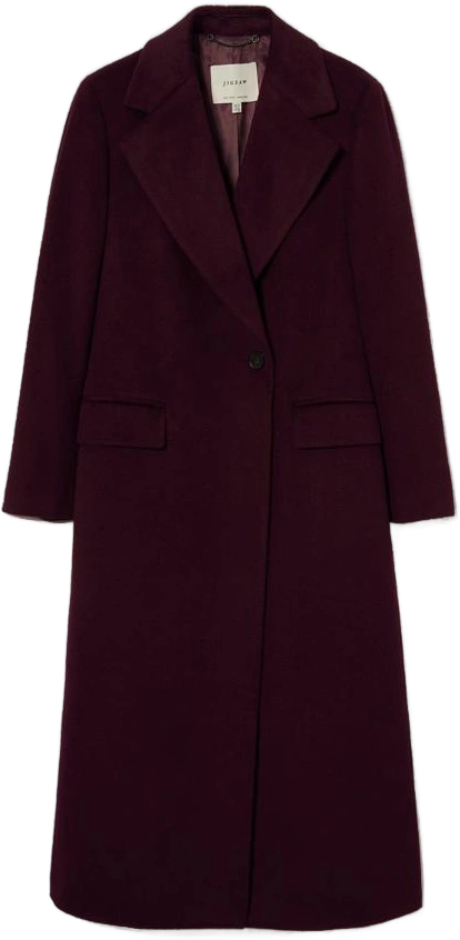 Jigsaw Purple Wool Maxi City Coat