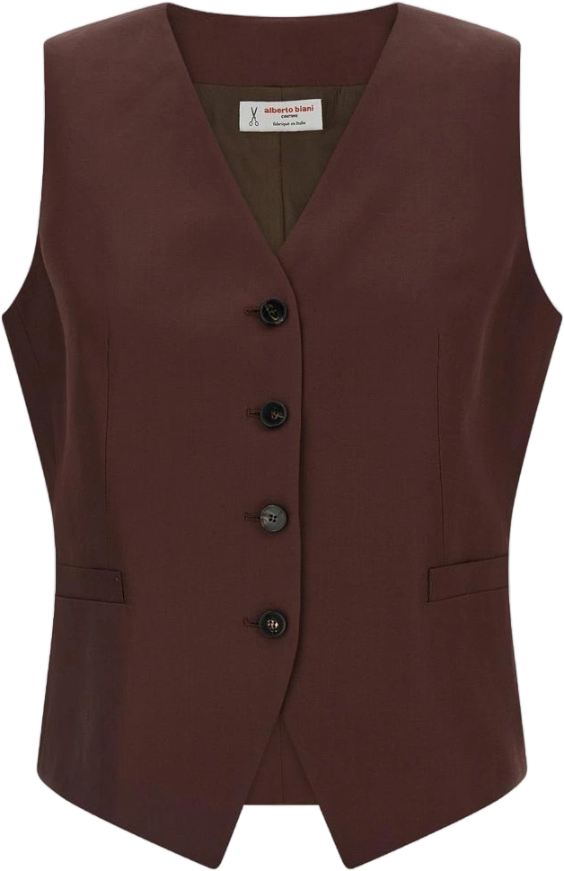 Alberto Biani long linen blend vest